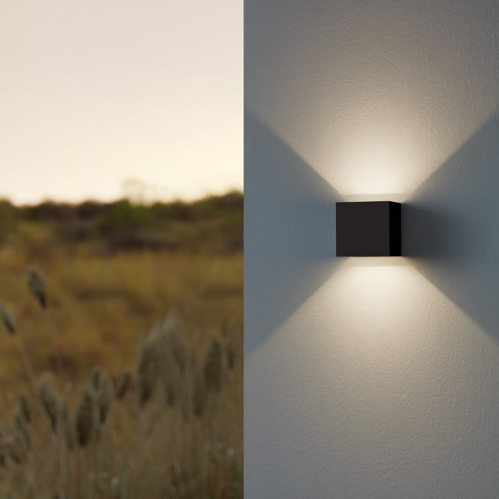 LED vanjska zidna svjetiljka Calpino 3, crna, širine 10 cm, 2 žarulje.