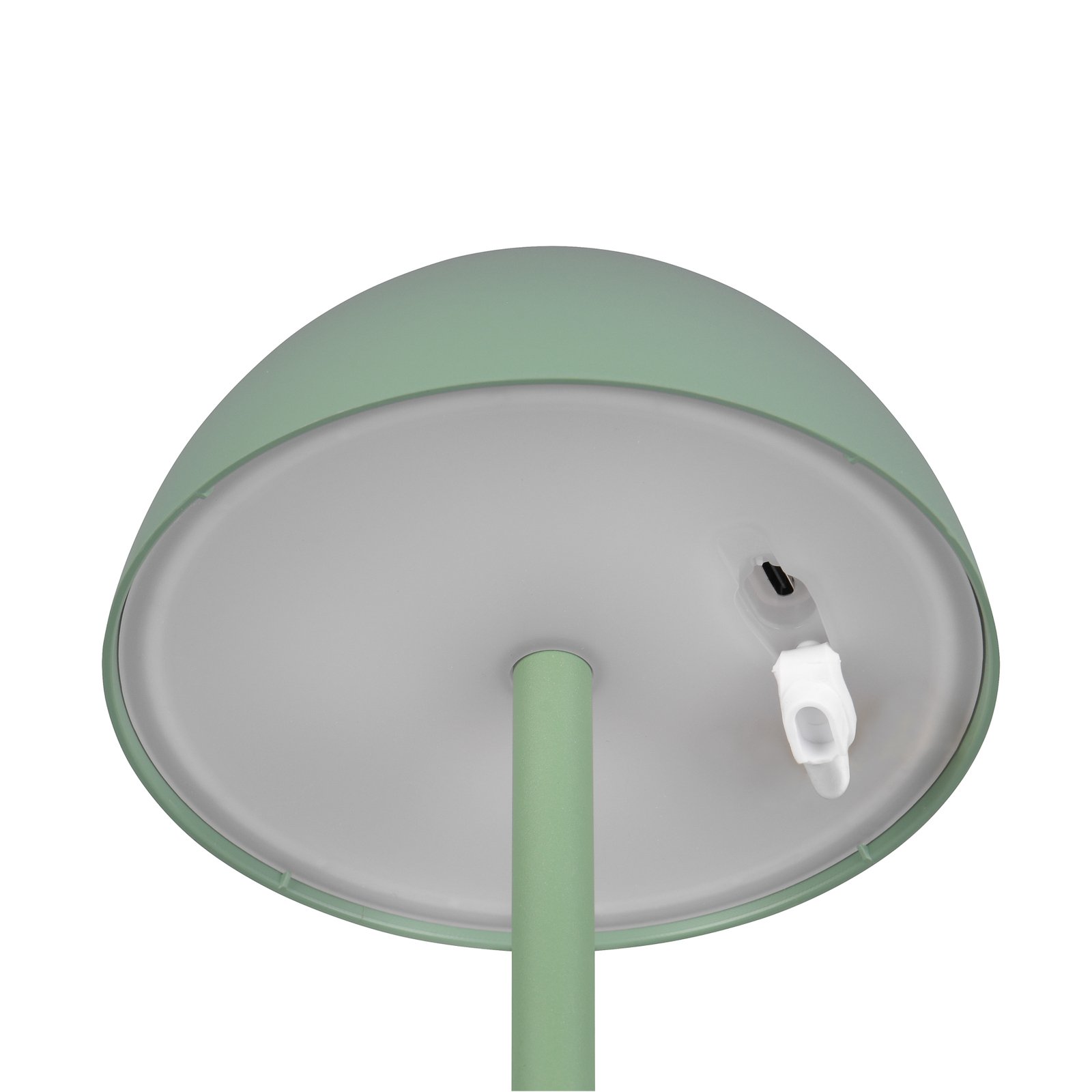 Lampe de table LED rechargeable Ricardo, vert, hauteur 30 cm, plastique