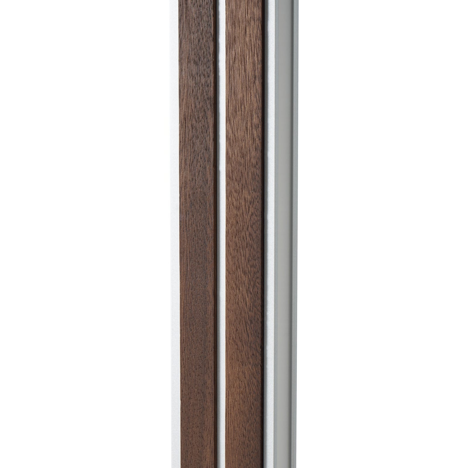 Lisene LED-golvlampa, valnöt/silver/natur, 162 cm – Quitani Lisene LED-golvlampa, valnöt/silver/natur, 162 cm – Quitani