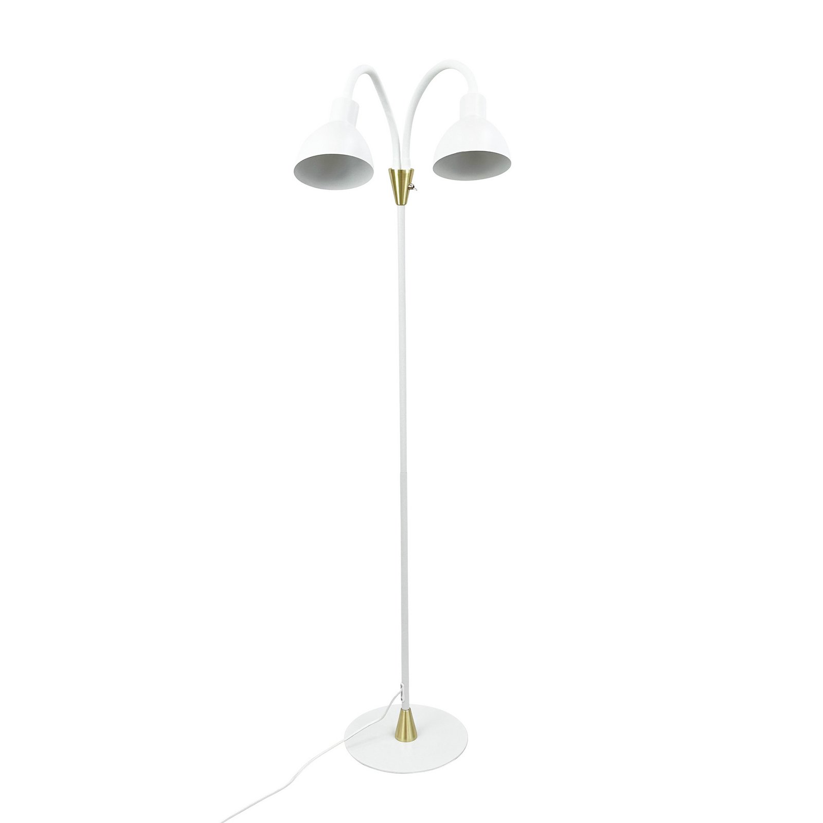 Dyberg Larsen podna lampa Lilje, bijela, visina 135 cm, 2 žarulje.