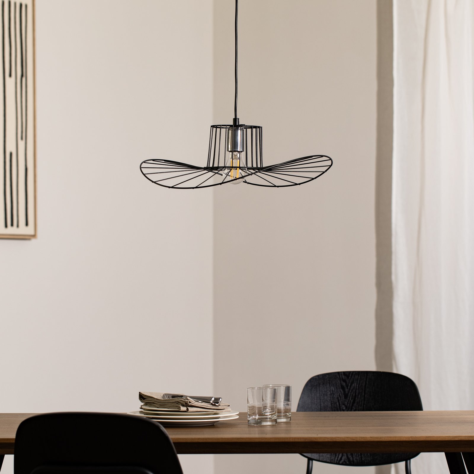 Suspension Tel, noir, Ø 50 cm, métal