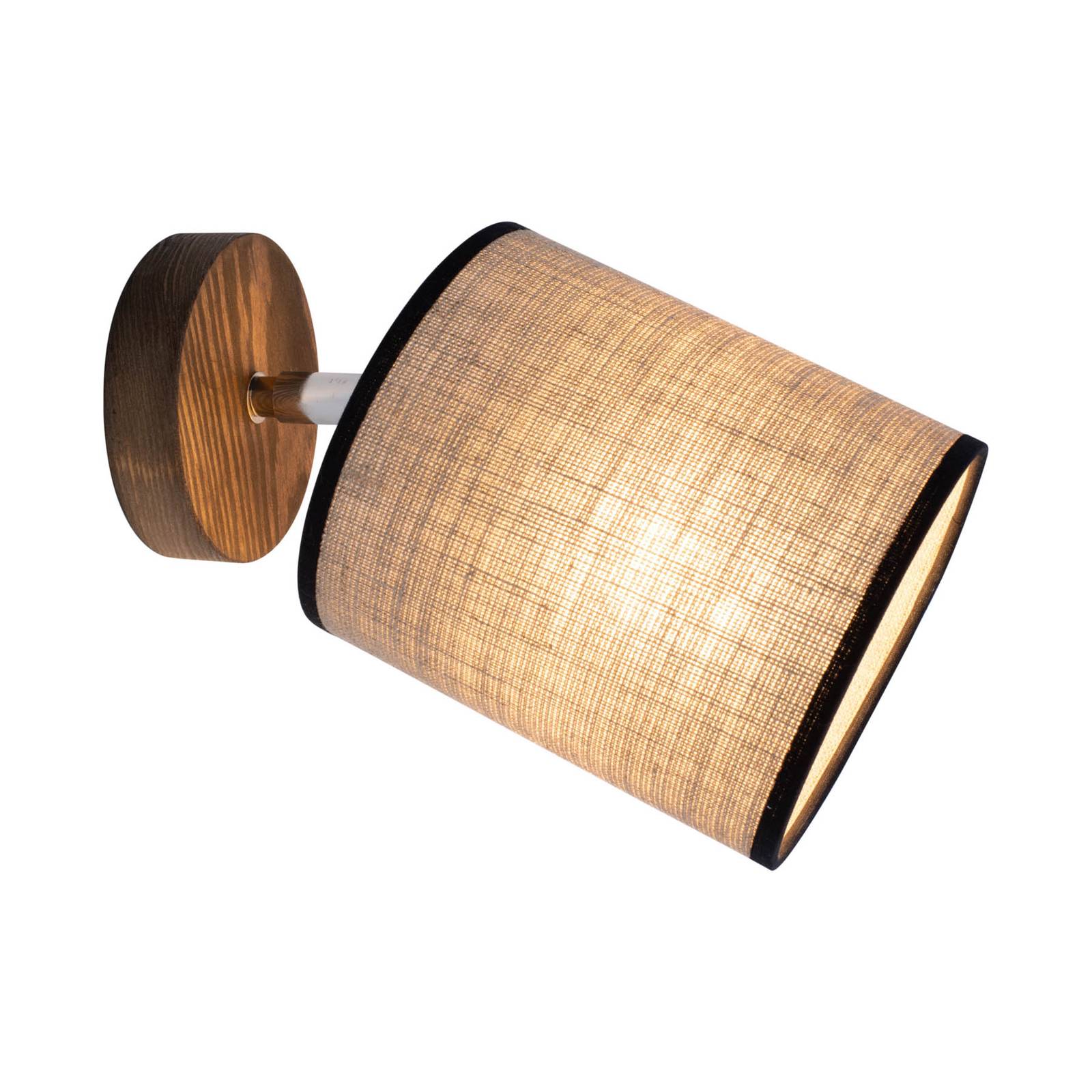 Vägglampa Tubo, tall, textilskärm, beige