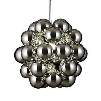 Lámpara colgante Beads Penta con esferas cromadas