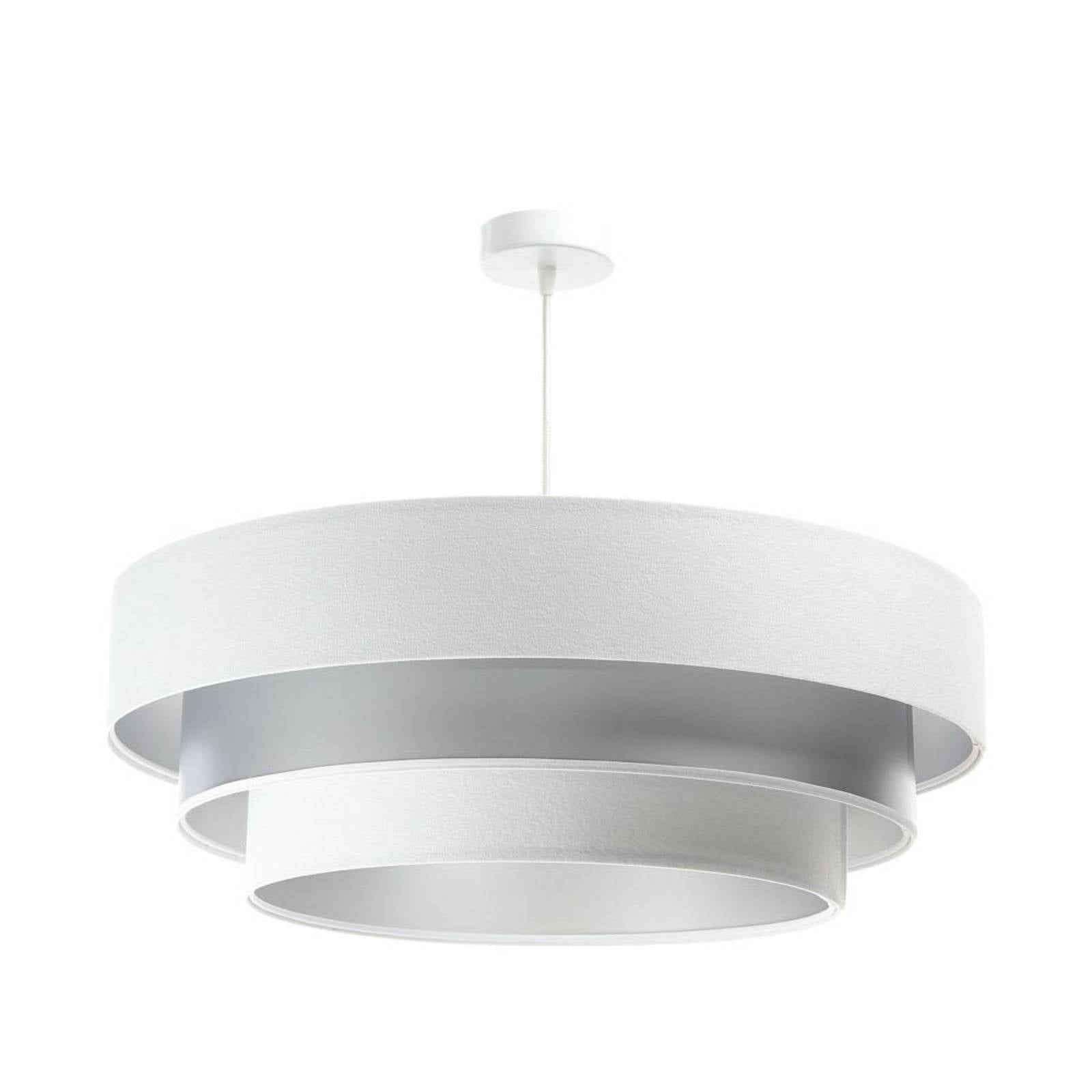 Bps Koncept - 050-076-60 Hängeleuchte Triniti weiss silber 1xE27 H102cm ø 60cm dimmbar