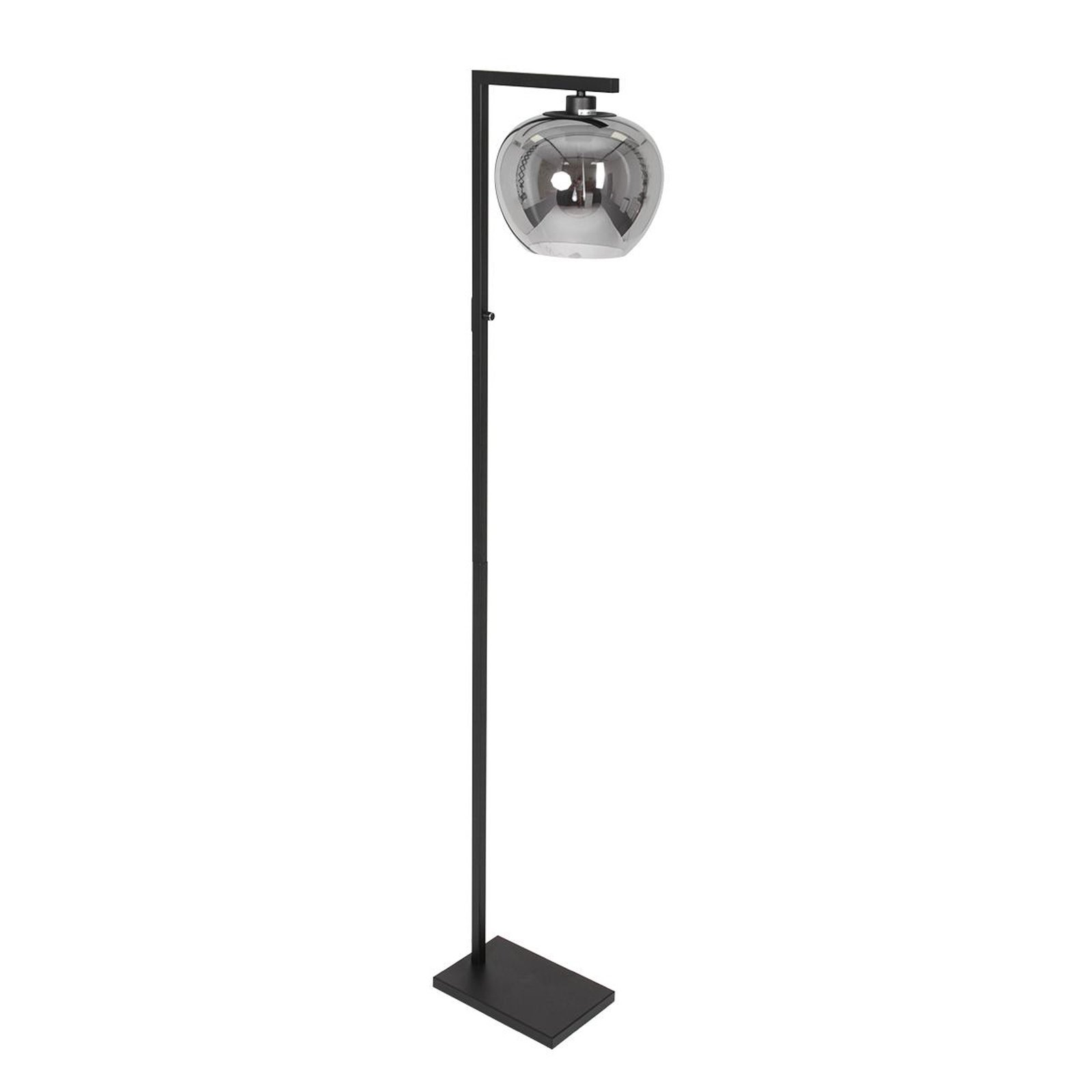 Lotus floor lamp, black, metal, glass, E27