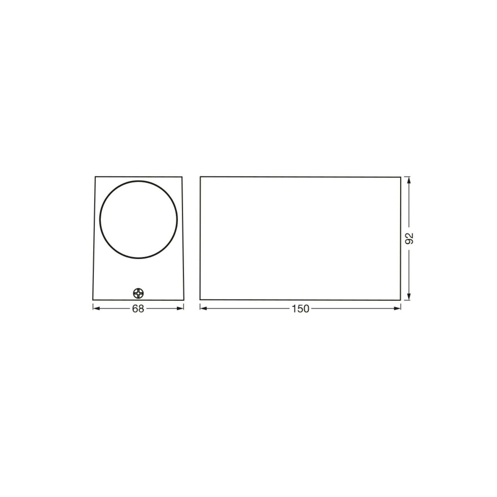 Candeeiro de parede exterior OSRAM ENDURA CLASSIC SQUARE, preta, up/down