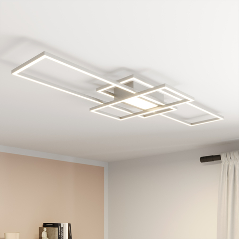 Lindby Mairin plafoniera LED nichel satinato