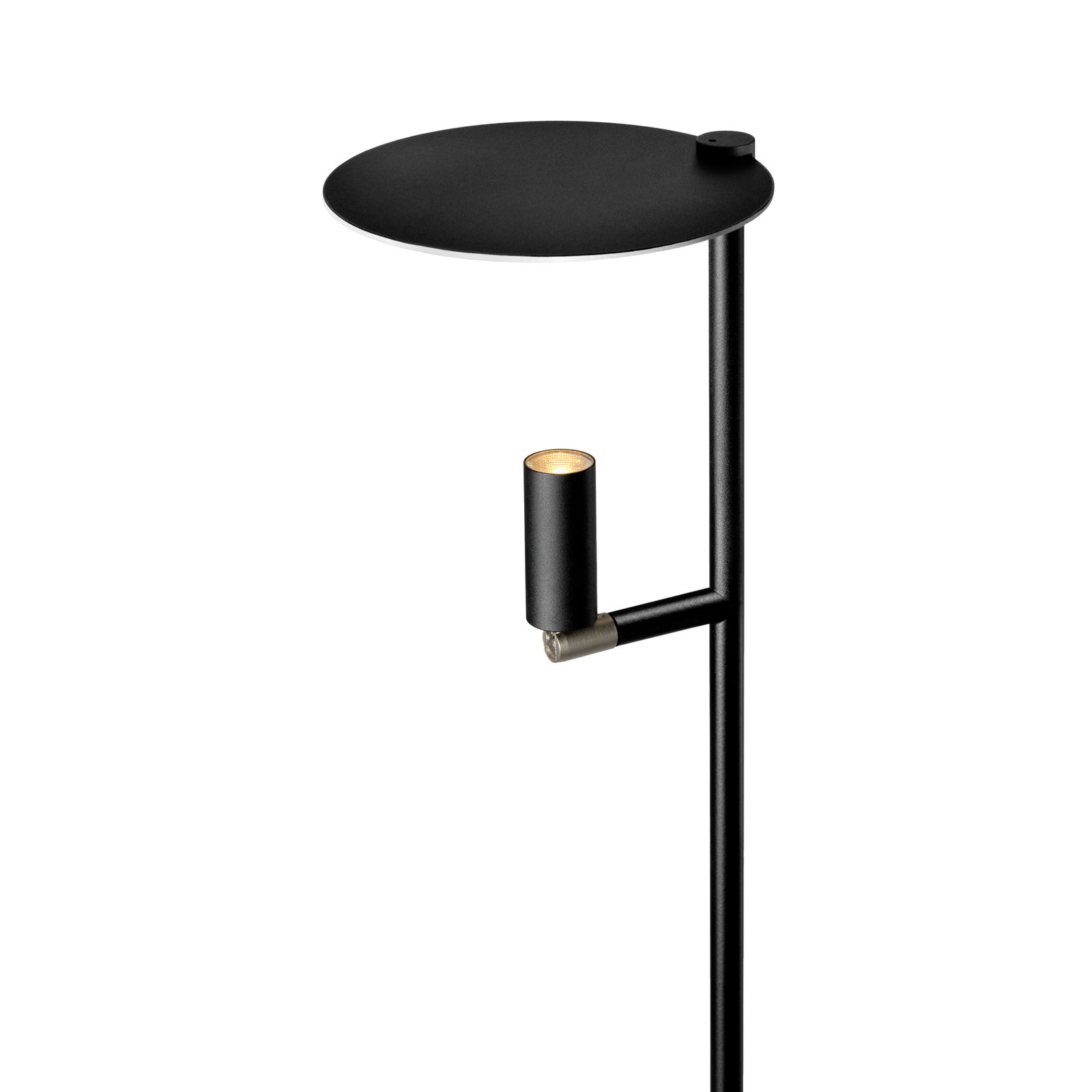 LED grindų šviestuvas "Kelly Spot", reguliuojamas juoda/nikelio spalva