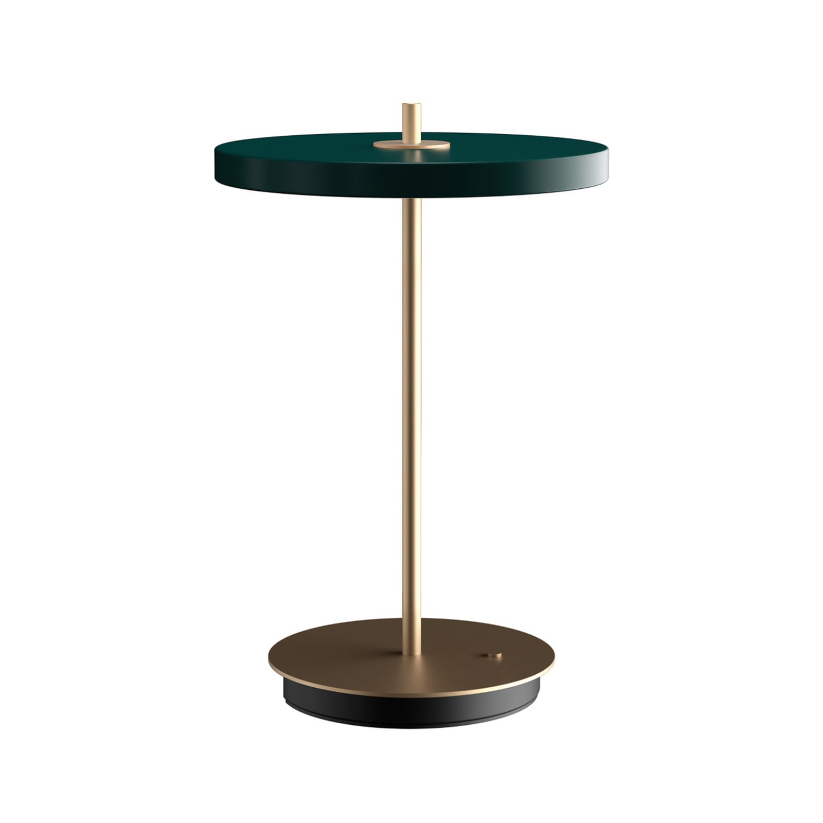 Lampe à poser LED rechargeable UMAGE Asteria Move, vert forêt/laiton, 31 cm