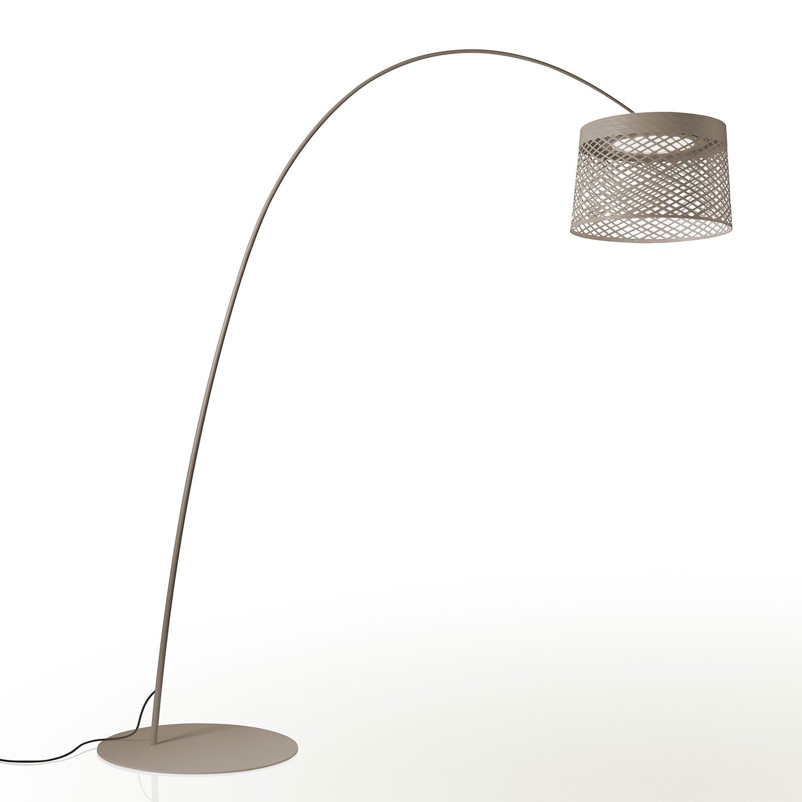 Foscarini Twiggy Grid LED arc lamp, greige