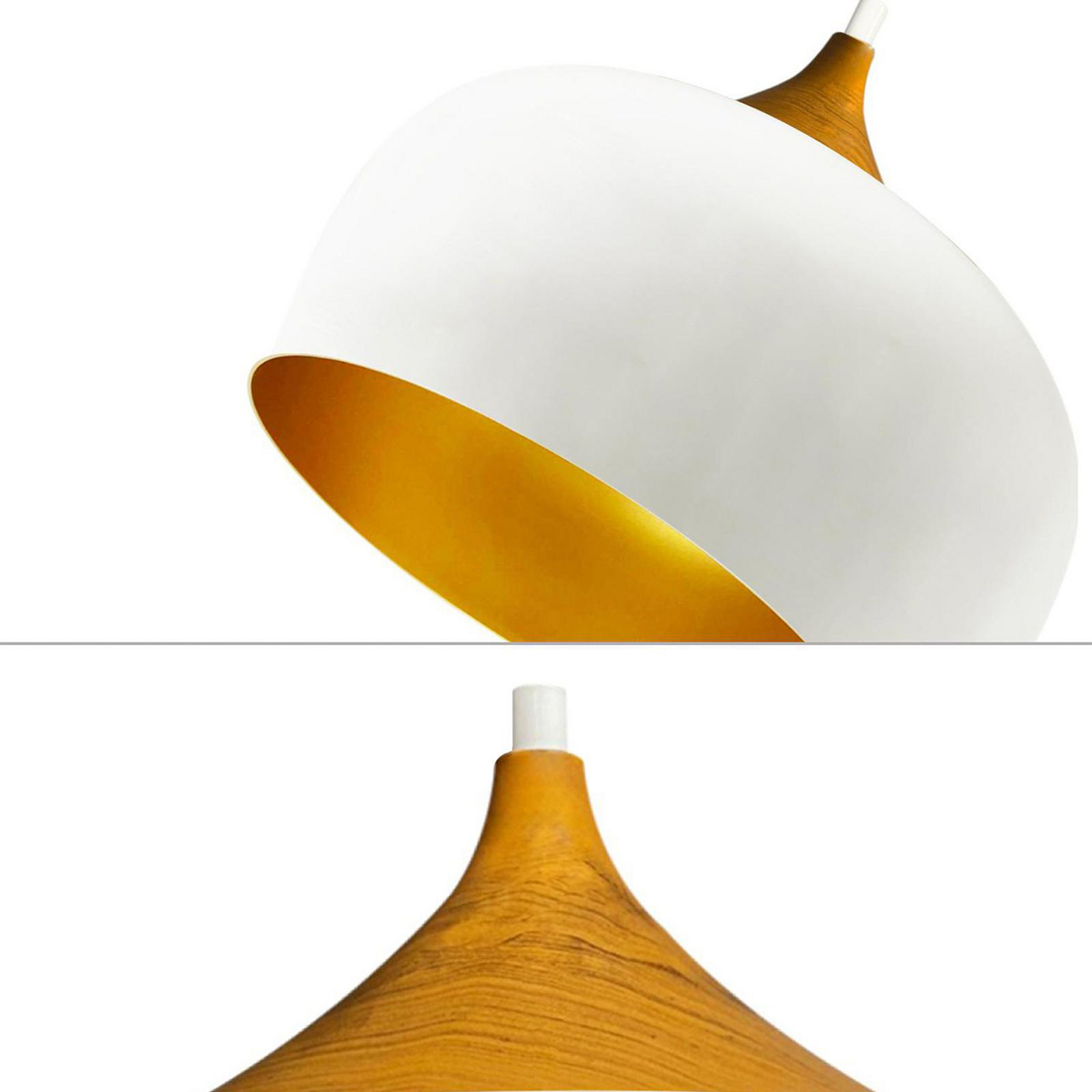 Suspension Qwen, blanc/or, métal, Ø 30 cm