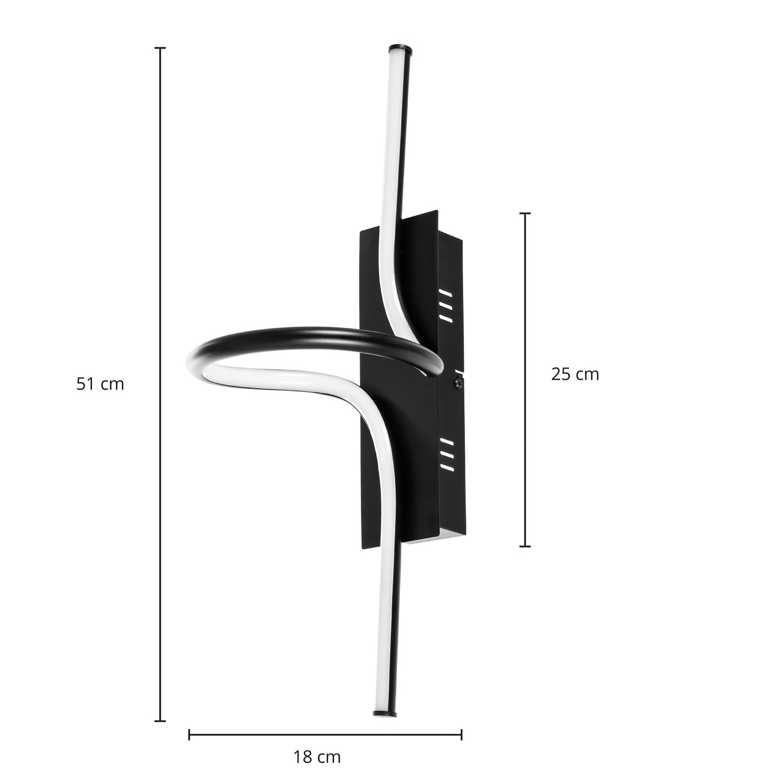 Lindby Divola kinkiet LED, stepdim, czarny