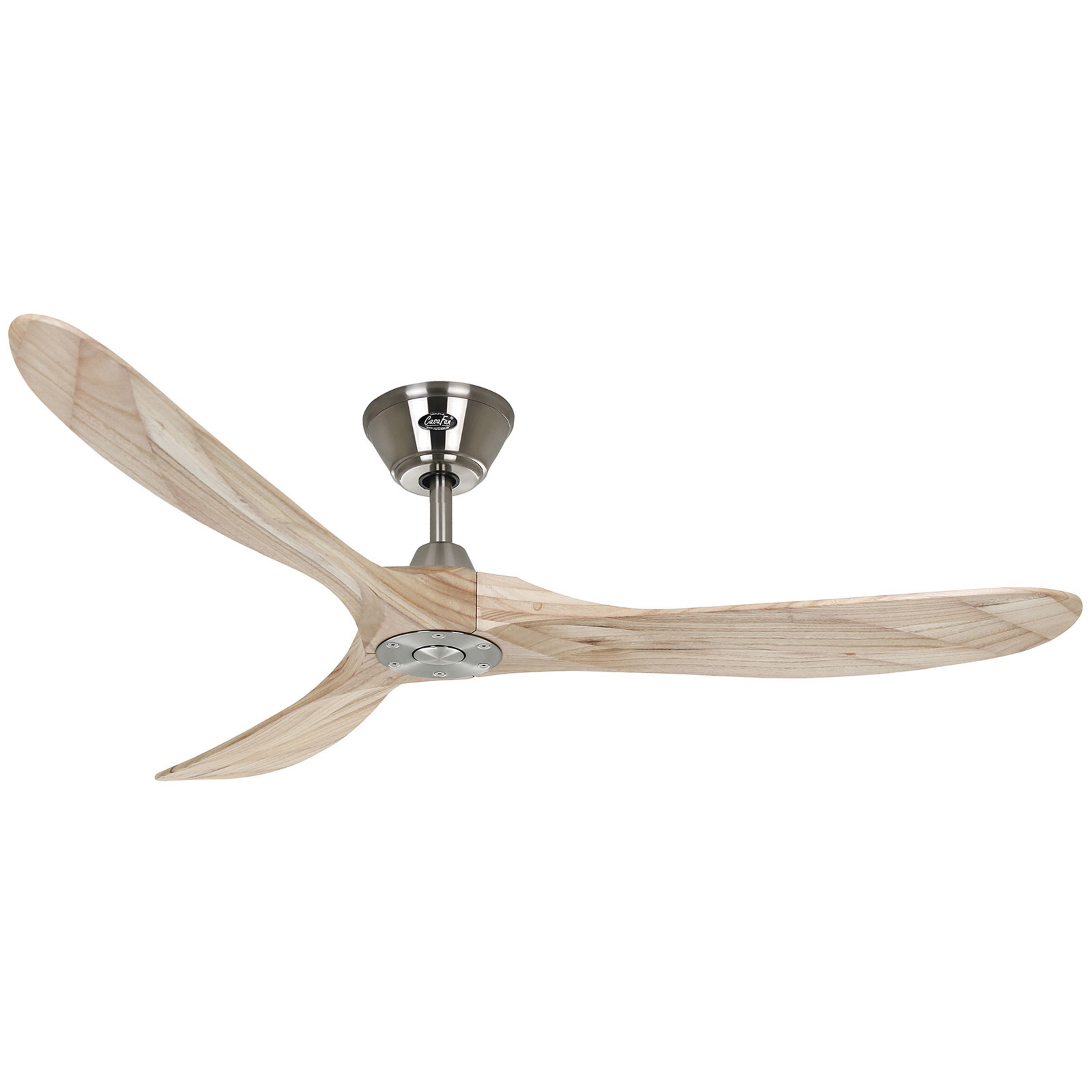 ECO GENUINO kattotuuletin kromi/vaalea puu 152 cm - CasaFan