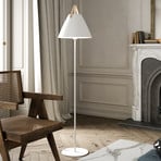 Lampadaire Strap en métal, ruban en cuir, blanc