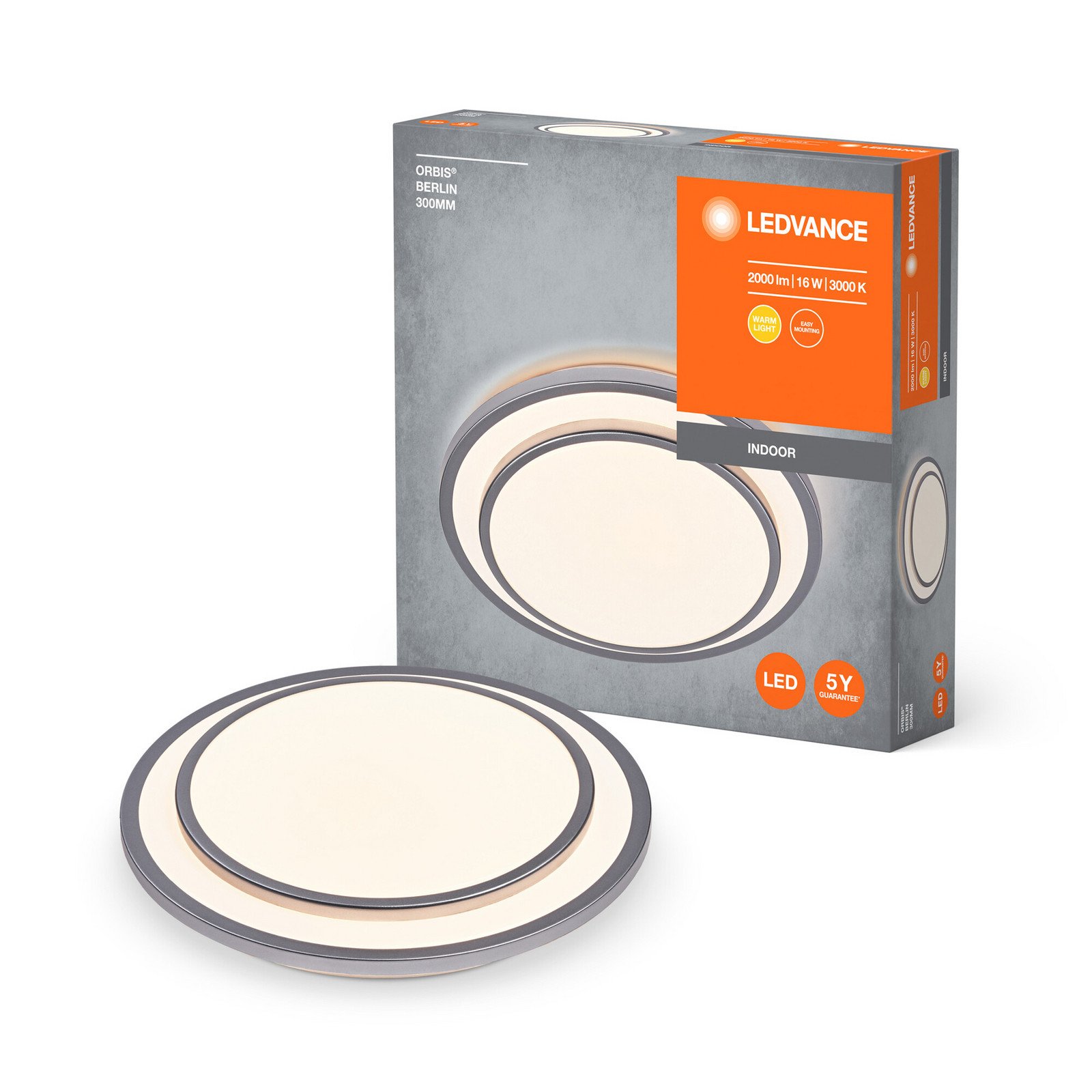 Ledvance Orbis Berlin Plafonieră cu LED-uri argint 30cm - Camera de zi / sufragerie - argintiu alb - Metal