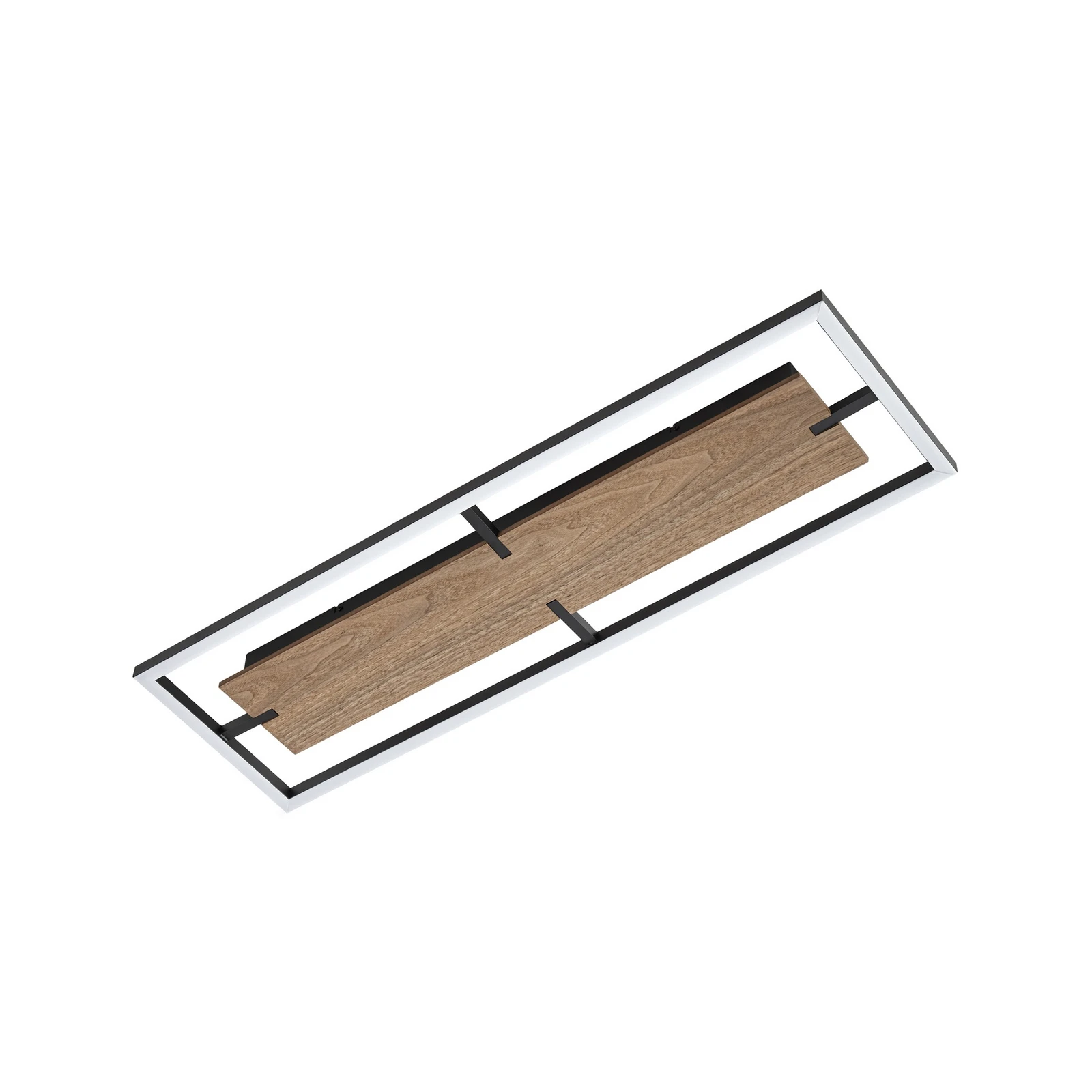 Lucande LED plafondlamp Vectra, 100 x 30 cm, hout, dimbaar