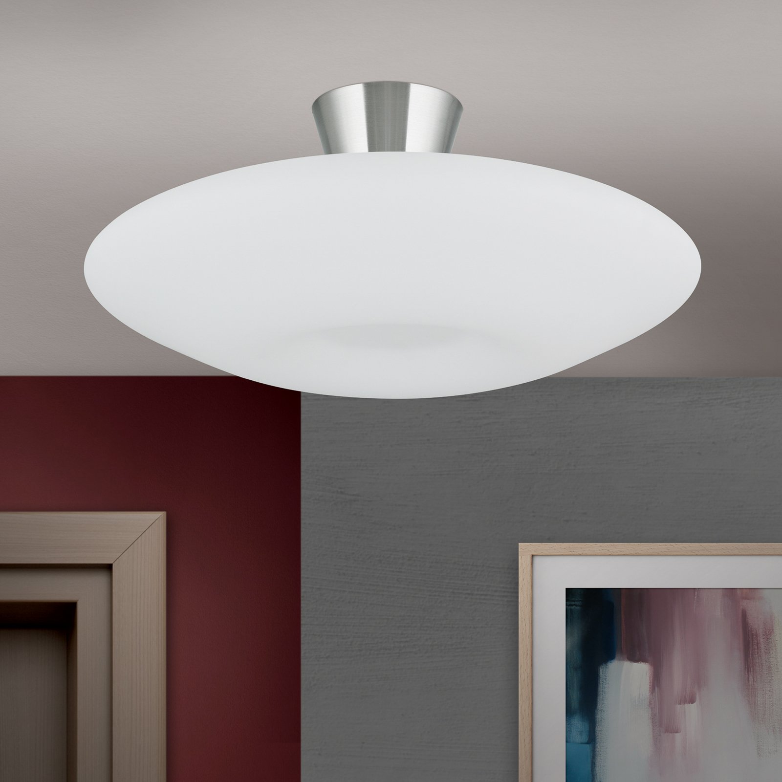 Malu Ceiling Light Made of Silk Matte Opal Glass