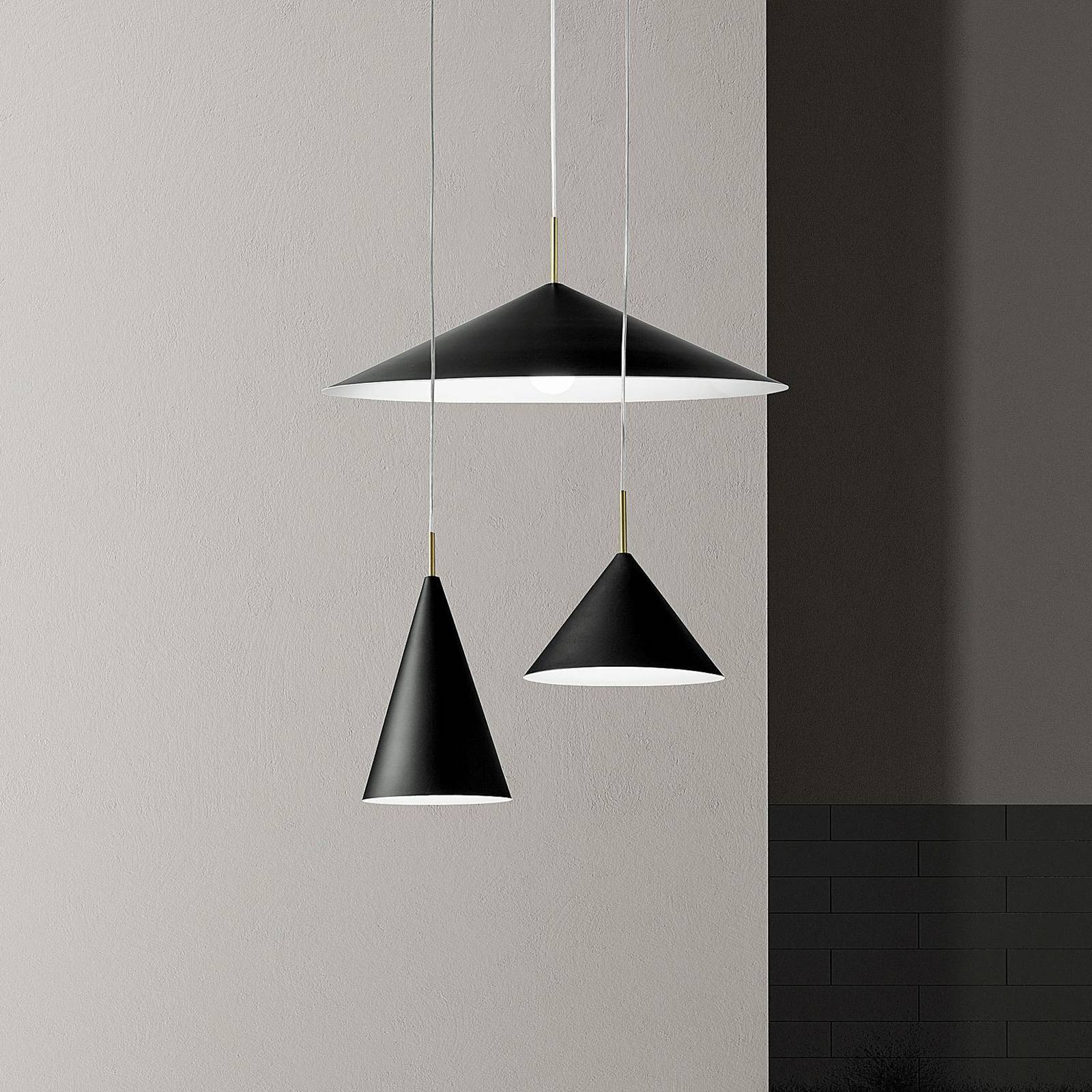 miloox by Sforzin Suspension Samoi 3 lampes métal noir décentré