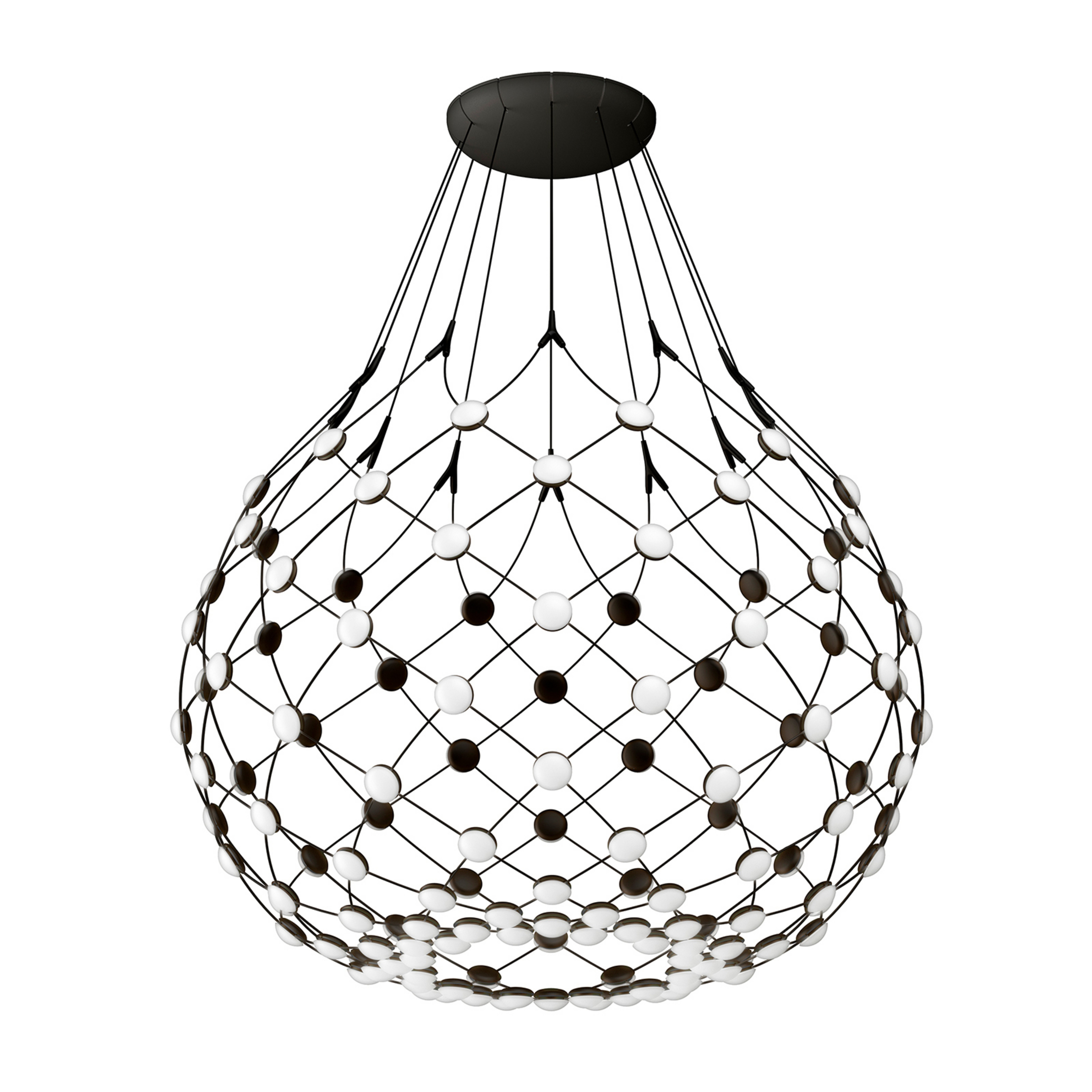 Mesh Pendant Ø80xH60 Phase 3m Black - Luceplan
