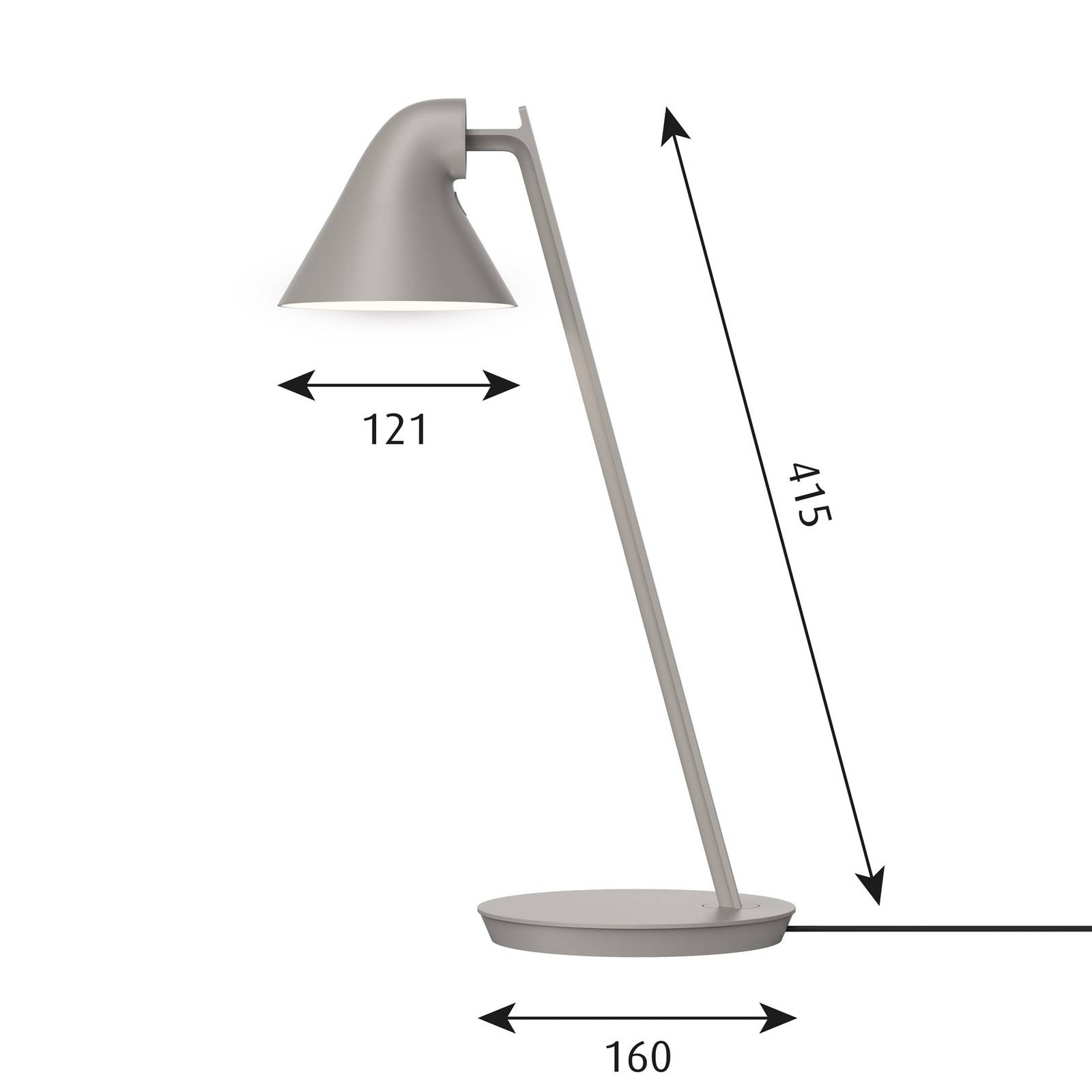 E-shop Louis Poulsen NJP Mini stolová LED, svetlosivá