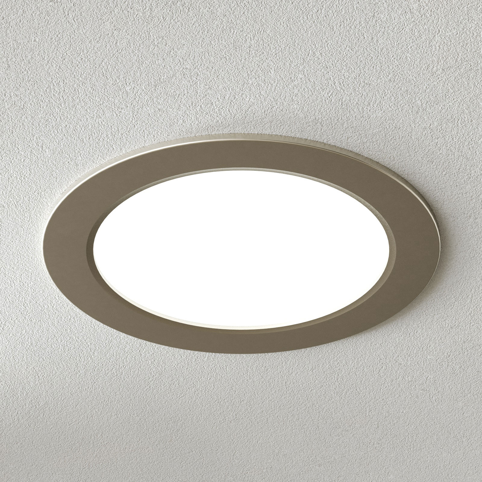 Trio Lighting Modern Pindos LED recessed ceiling light, nickel, for Bathroom, aluminium, 18 W, energy efficiency: A+, H: 2.8 cm
