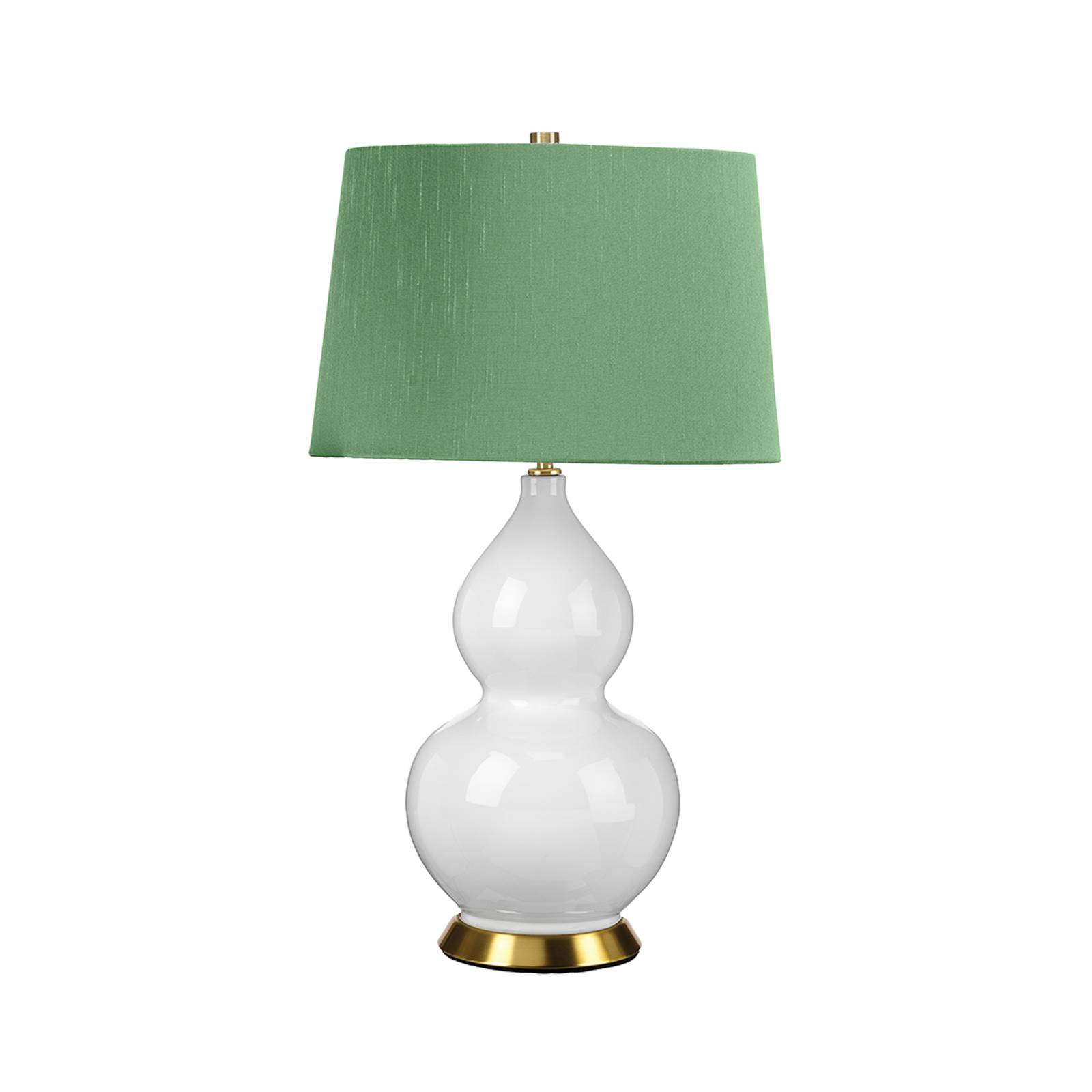 Textil-Tischlampe Isla messing antik/grün