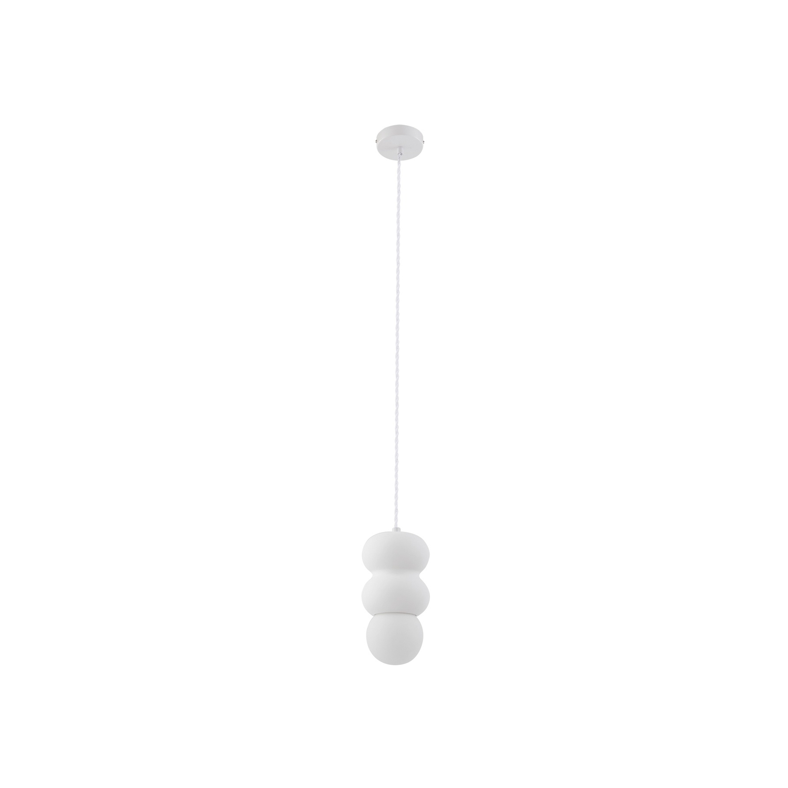 Lindby hanglamp Nielson, Ø 12 cm, wit, gips