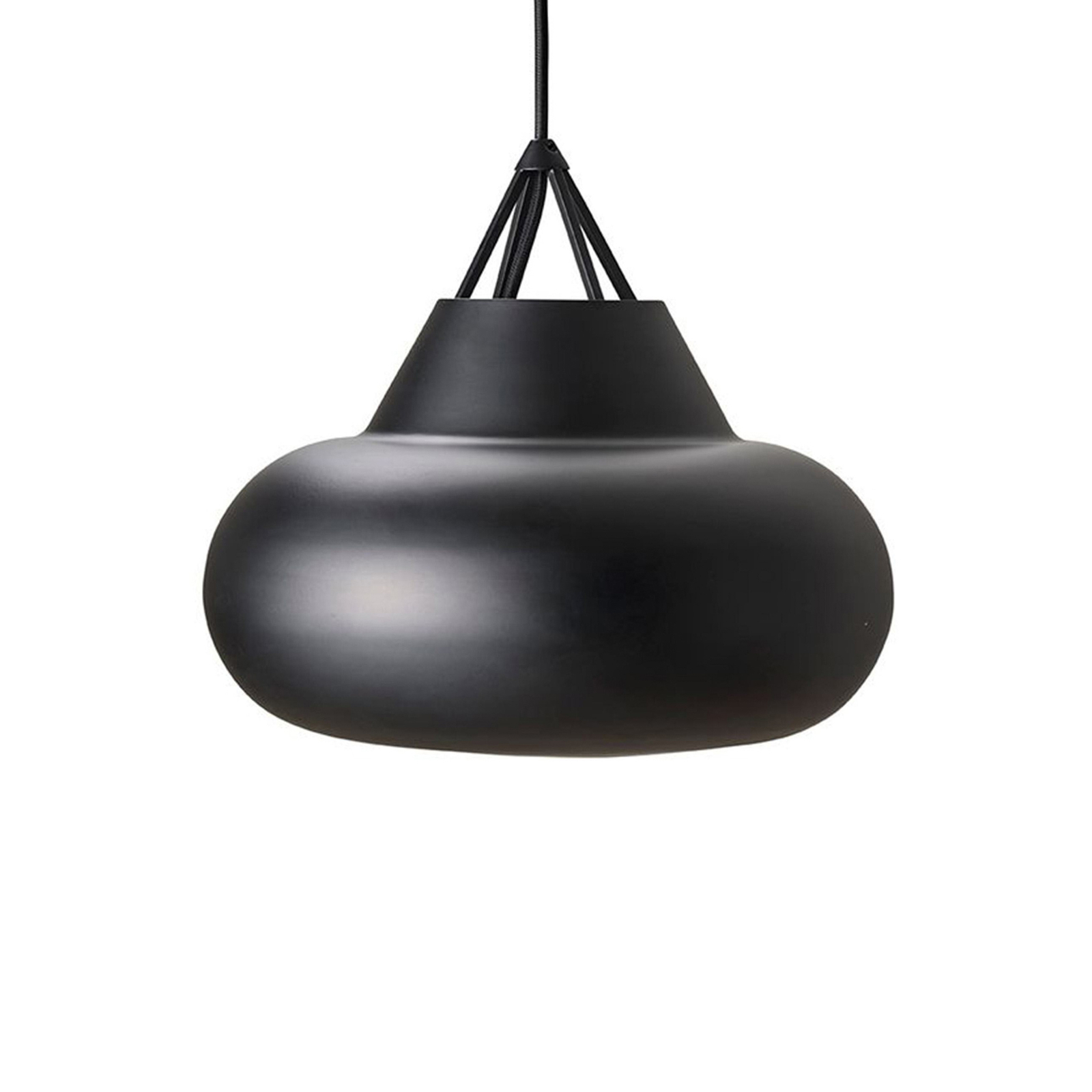 Dyberg Larsen hanging light Polo, black, Ø 29 cm, metal