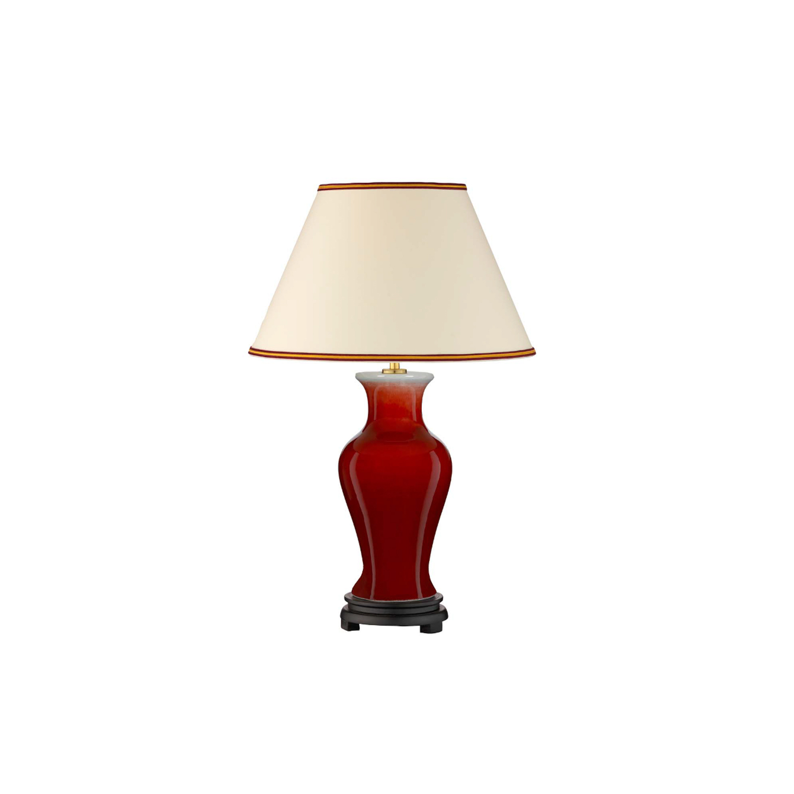 Majin Pequeña lámpara de mesa con base de cerámica roja