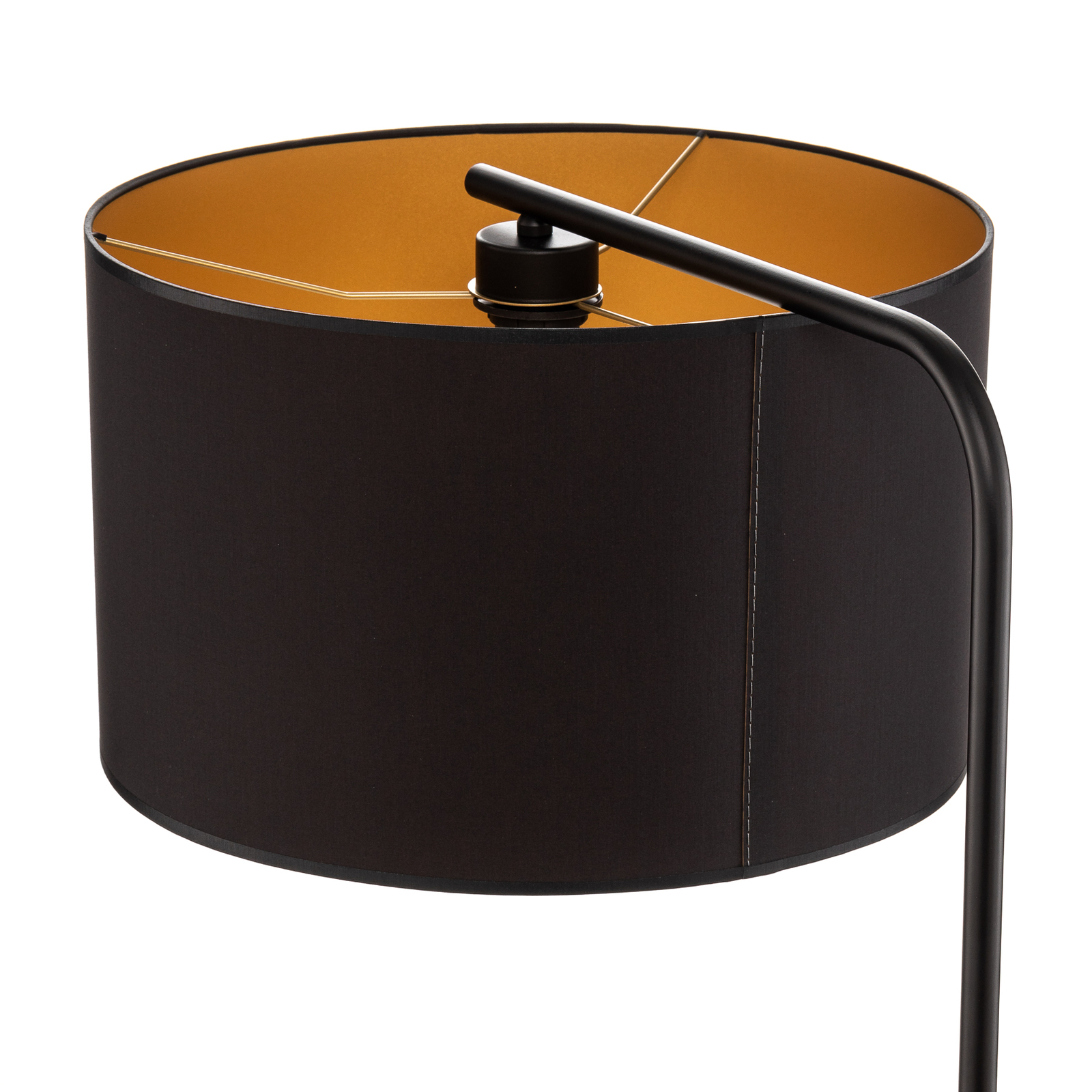 Grindų šviestuvas "Soho", cilindro formos, išlenktas, juodas/auksinis