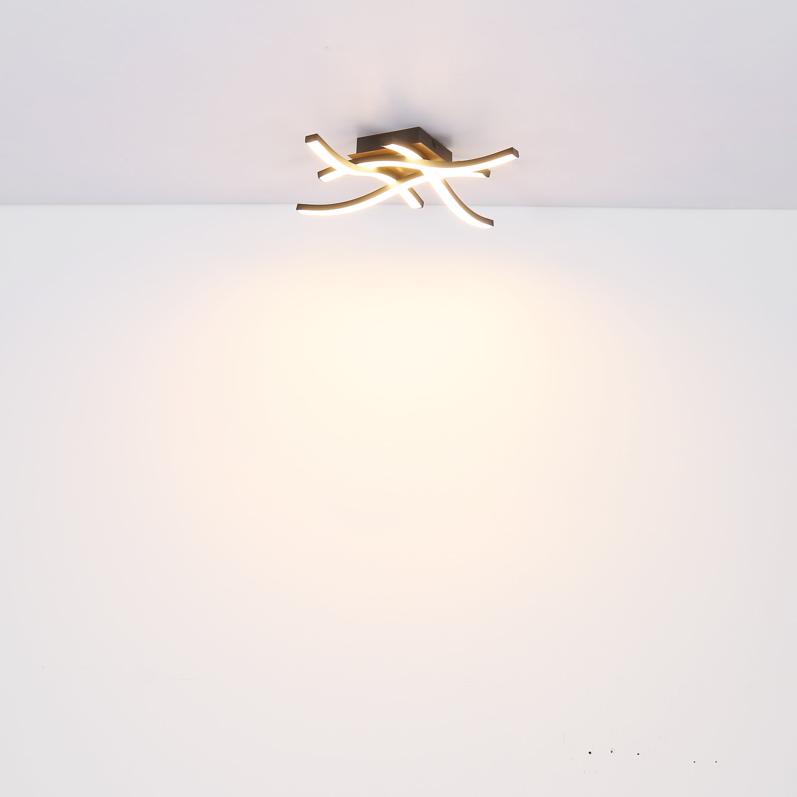 LED-Deckenleuchte Evita in Holzoptik