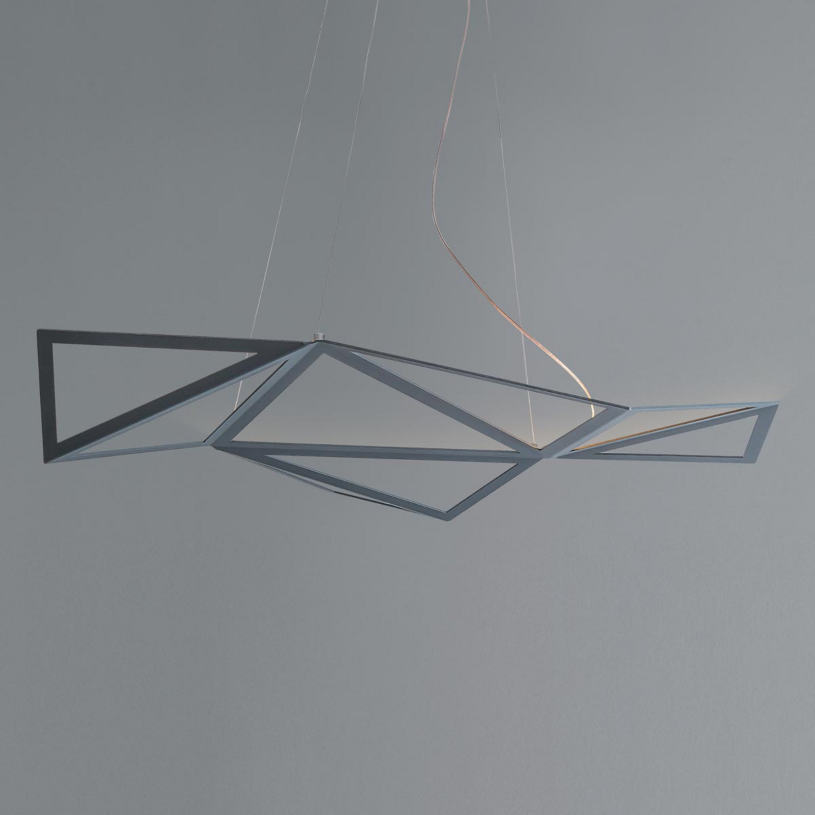 Karboxx Extraordinary LED pendant lamp Starlight in grey, for Living / Dining Room, aluminium, 44 W, energy efficiency: A+, L: 75.5 cm, W: 57.5 cm, H: 9 cm