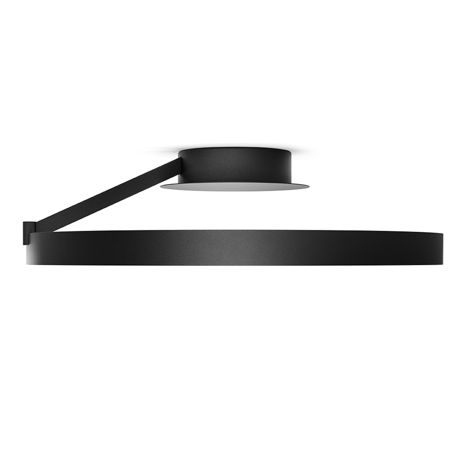 LED ceiling light Anello, black, aluminium, Ø 55 cm