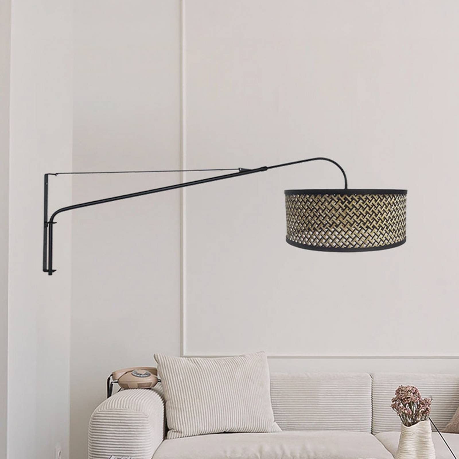 Steinhauer Applique murale Elegant Classy, noir/tresse noir-bois