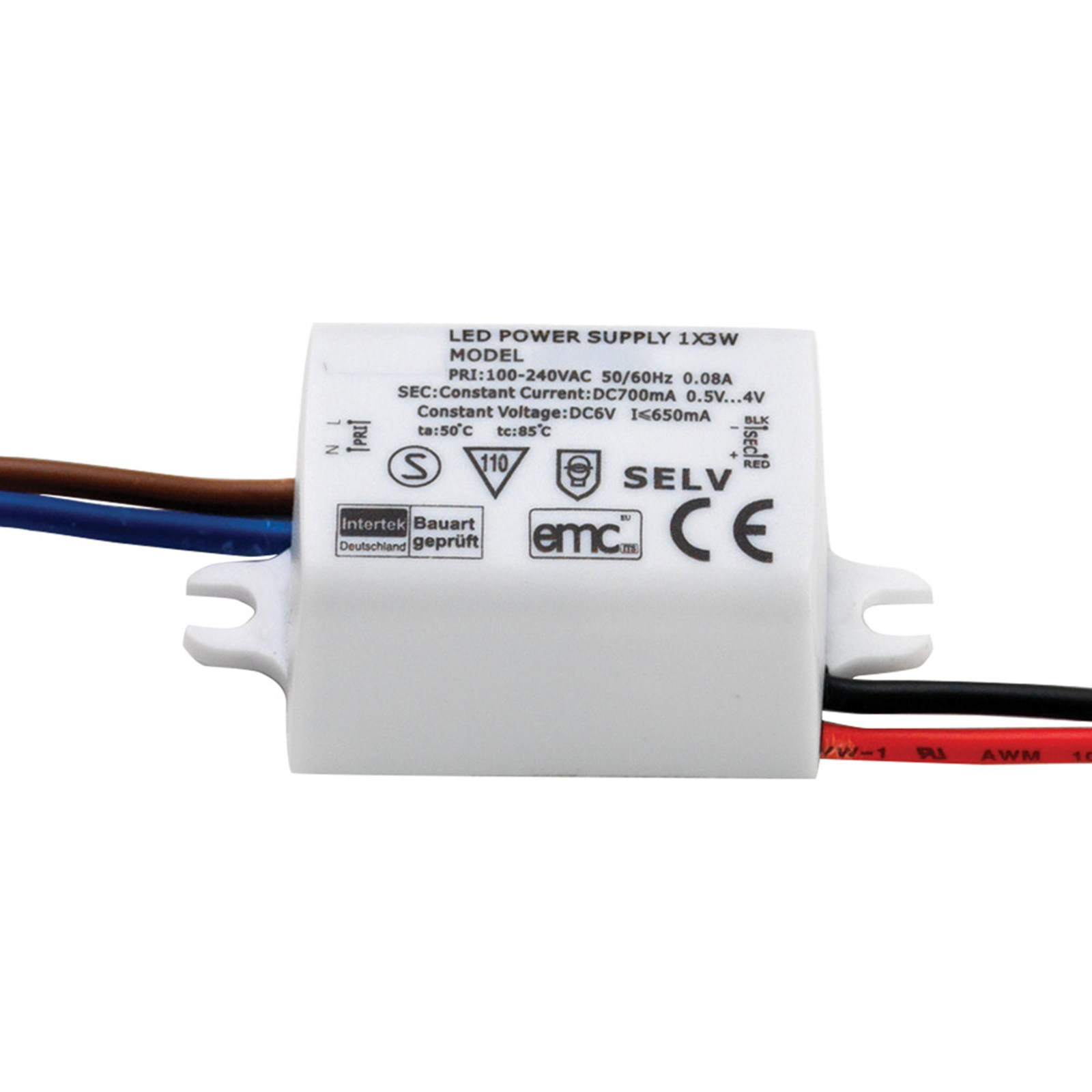 Astro LED driver 2 to 4.55 W 700 mA, plastic, L: 5.2 cm, W: 2.65 cm, H: 2.1 cm