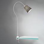 Lámpara de pinza Jam pantalla de lino, níquel/gris