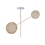 Chanpen 2L Hängeleuchte, 2-fl, beige/kupfer - Forestier