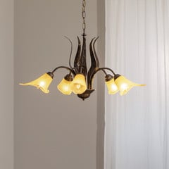 Lampa wisząca Alga, 5-punktowa, żelazo, szkło, Florentyna