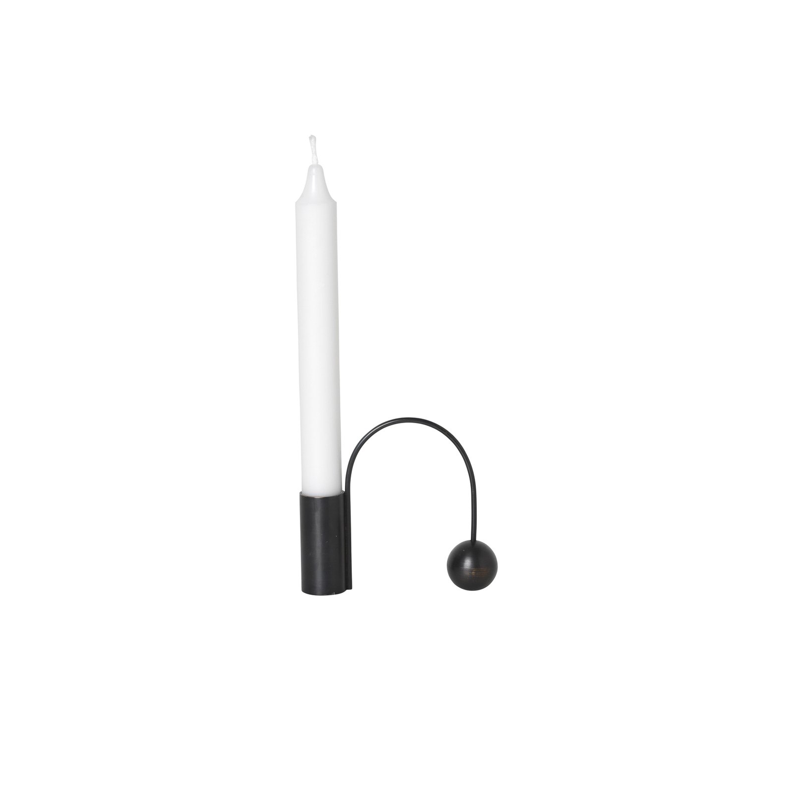 ferm LIVING Ljusstake Balance, svart, mässing, 9,5 cm