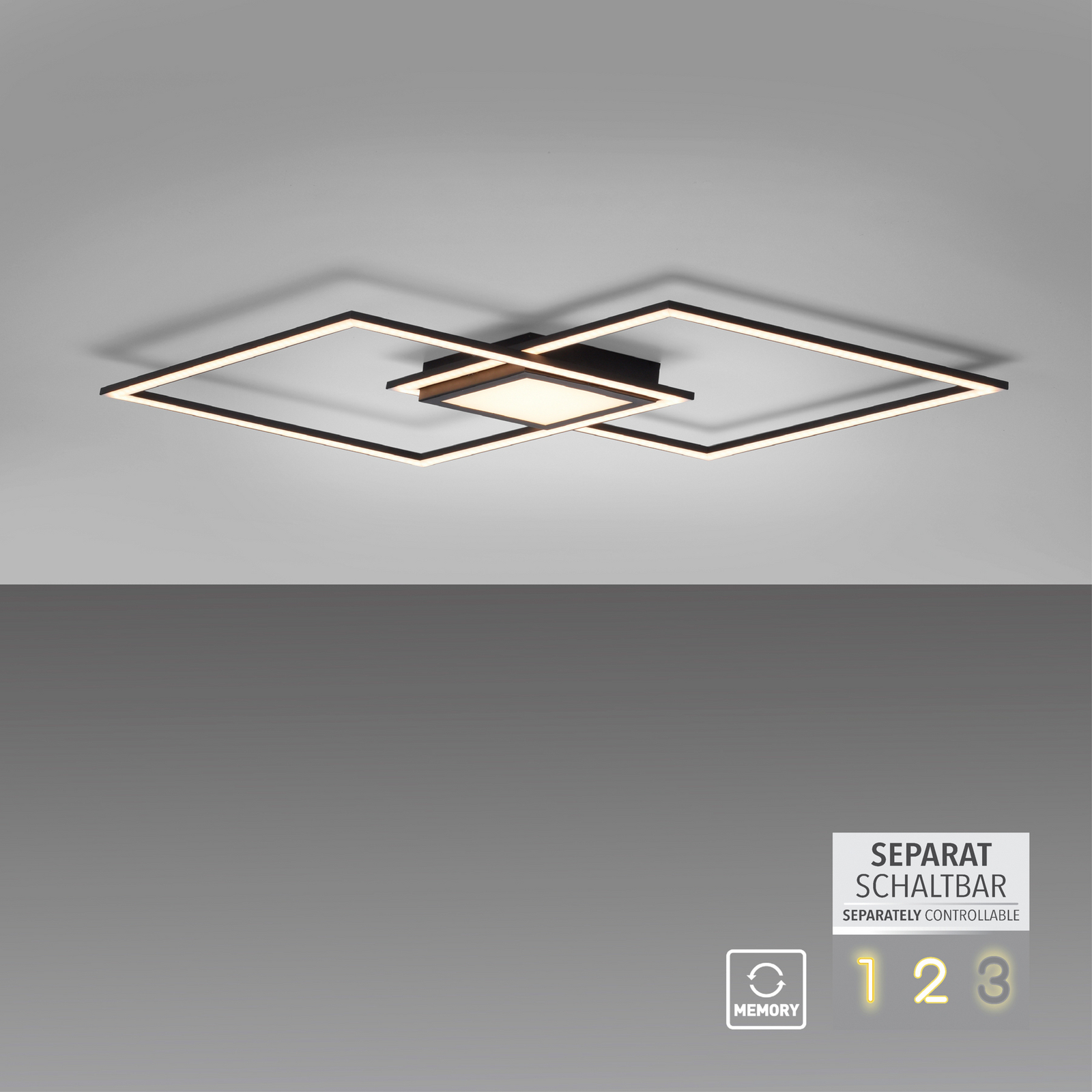 Lampa sufitowa LED Asmin, CCT, czarna, 106 x 37 cm Lampa sufitowa LED Asmin, CCT, czarna, 106 x 37 cm