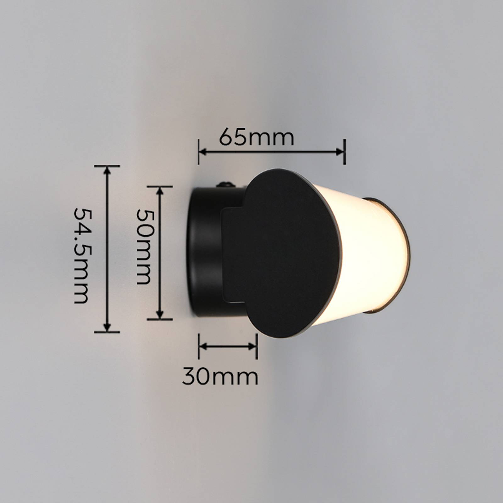 Trio Lighting LED wandlamp Ernesto, zwart, breedte 40 cm, 3.000 K, IP44