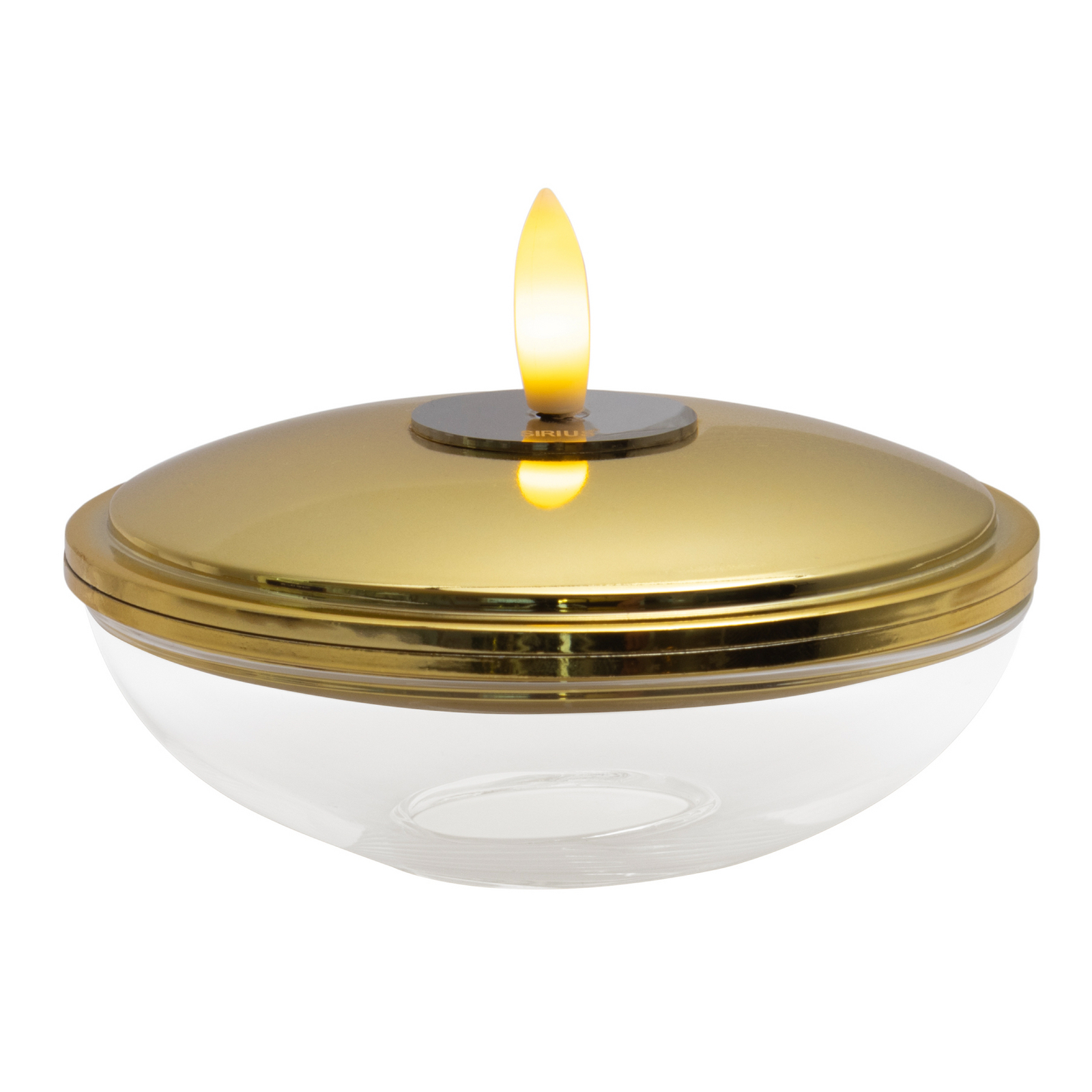 Lámpara decorativa LED Lia, color dorado, batería recargable, cristal, plástico Lámpara decorativa LED Lia, color dorado, batería recargable, cristal, plástico