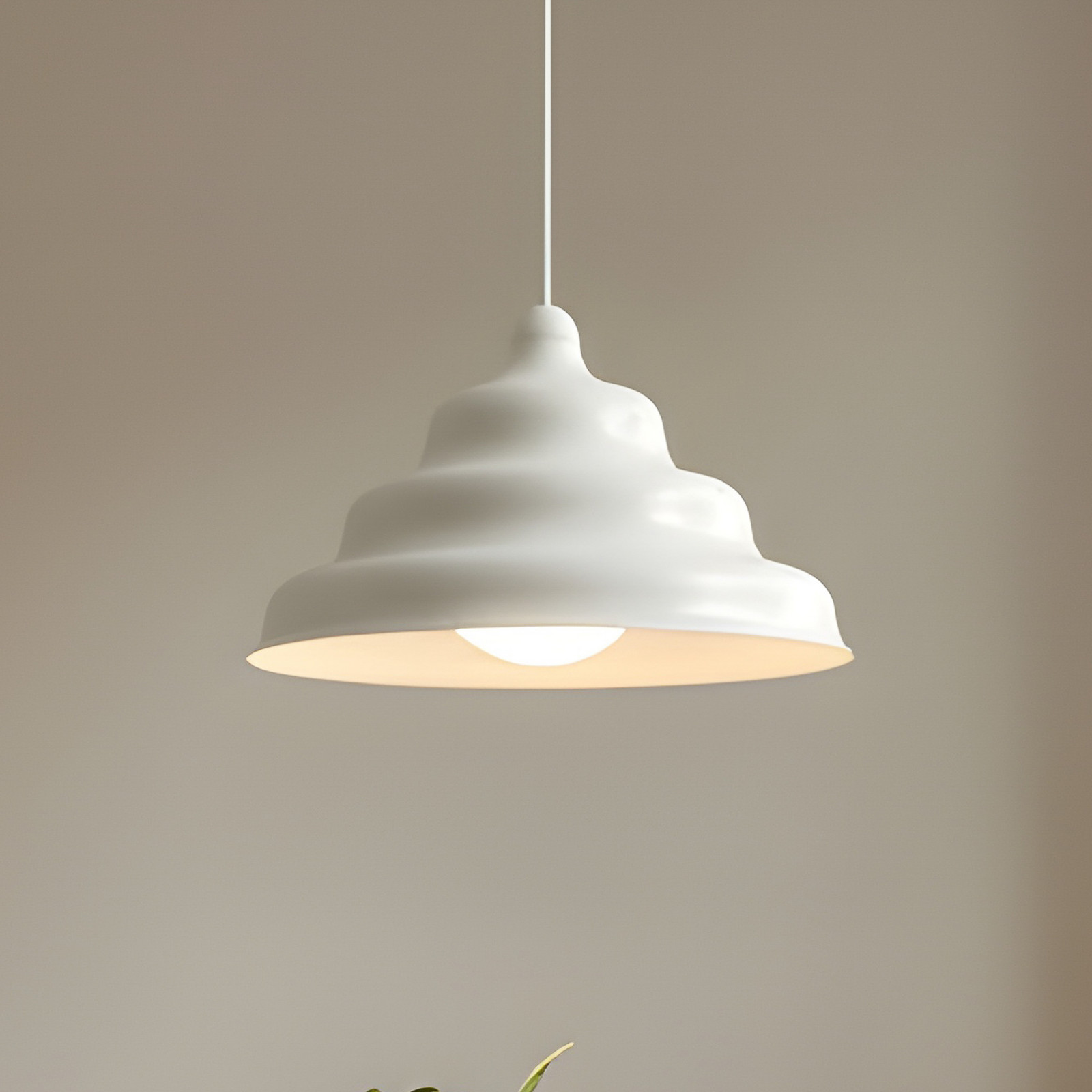 ALDEX Lampă suspendată Fala albă Ø 23 cm sticlă - Camera de zi / sufragerie - Scandinavă - Metal