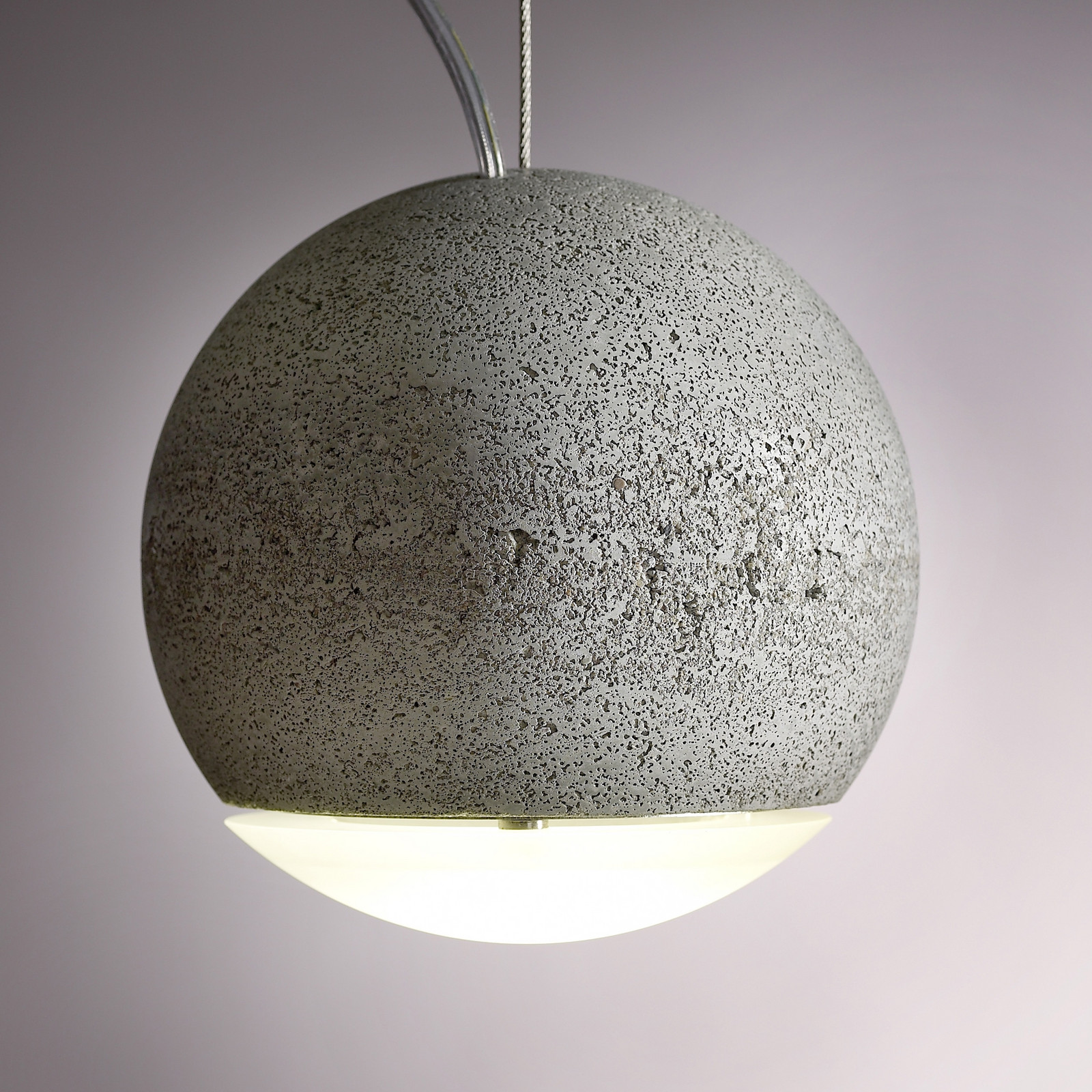 TECNOLUMEN Trabant 1 lampă susp lentilă sticl mată - Camera de zi / sufragerie - design - gri - Beton