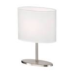 MOMO table lamp with fabric shade, nickel/white