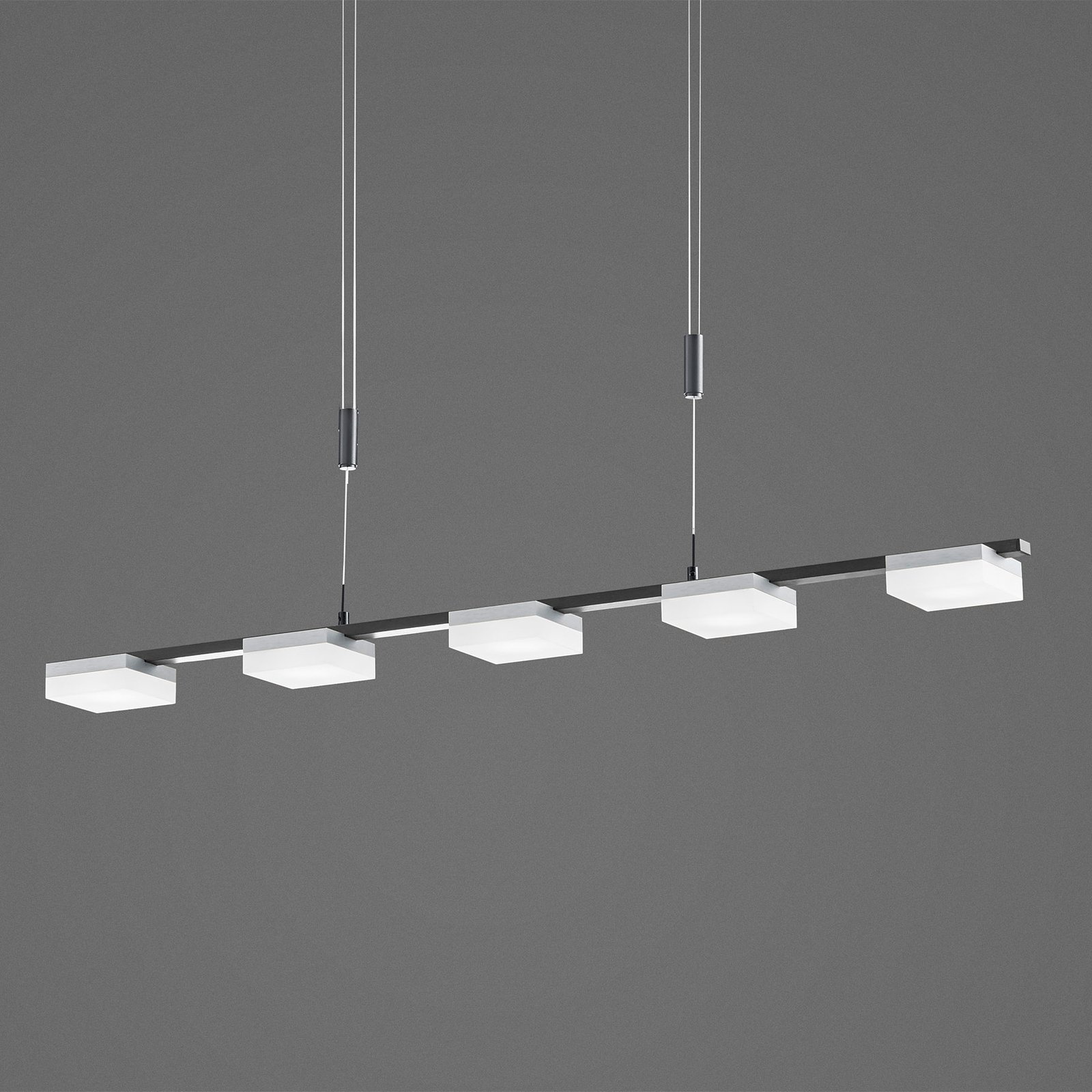 Bopp Quad LED hanging lamp 5-bulb black/aluminium