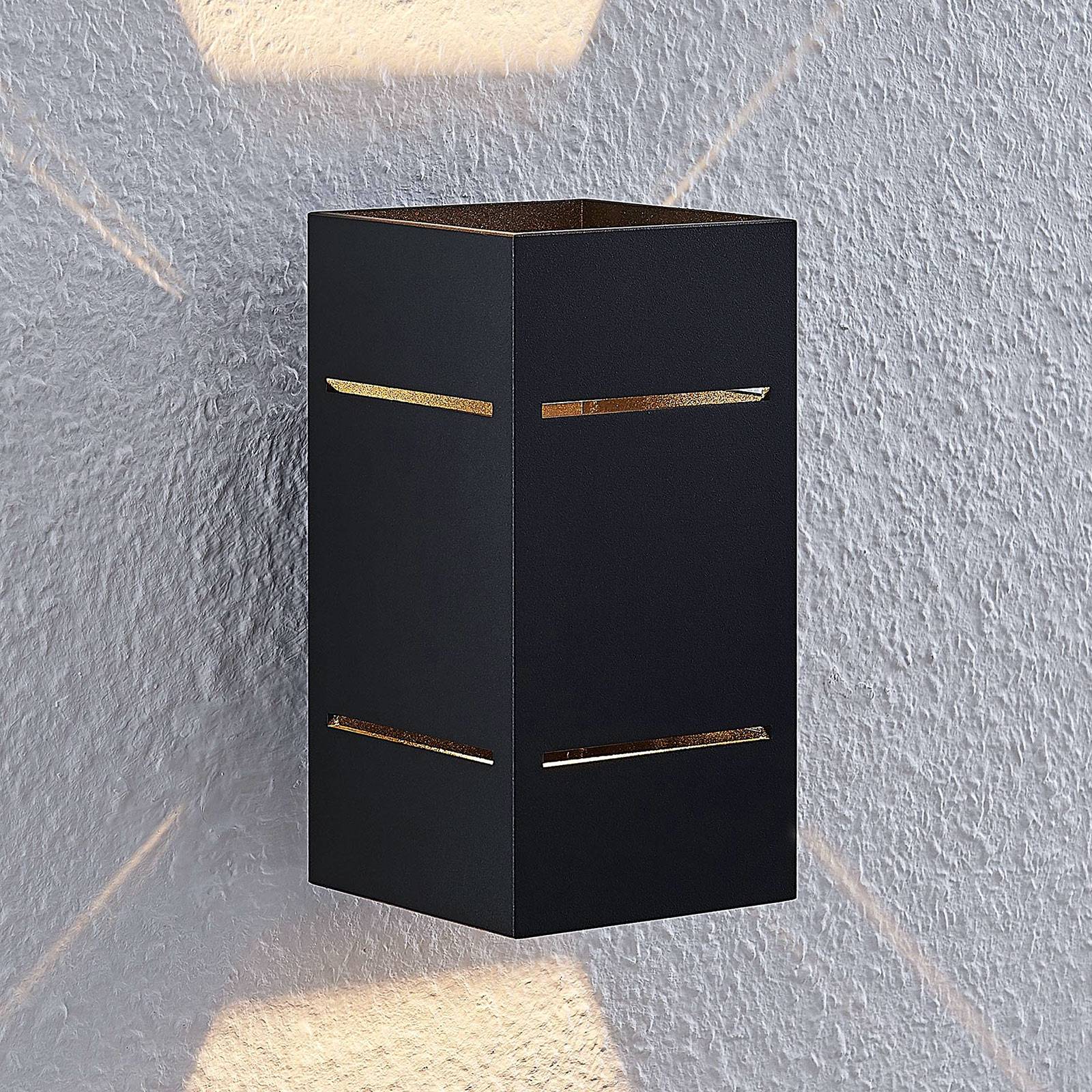 Lindby Kinkiet - lampa ?cienna - salon / jadalnia - czarna - aluminium - nowoczesny - ze ?ciemniaczem