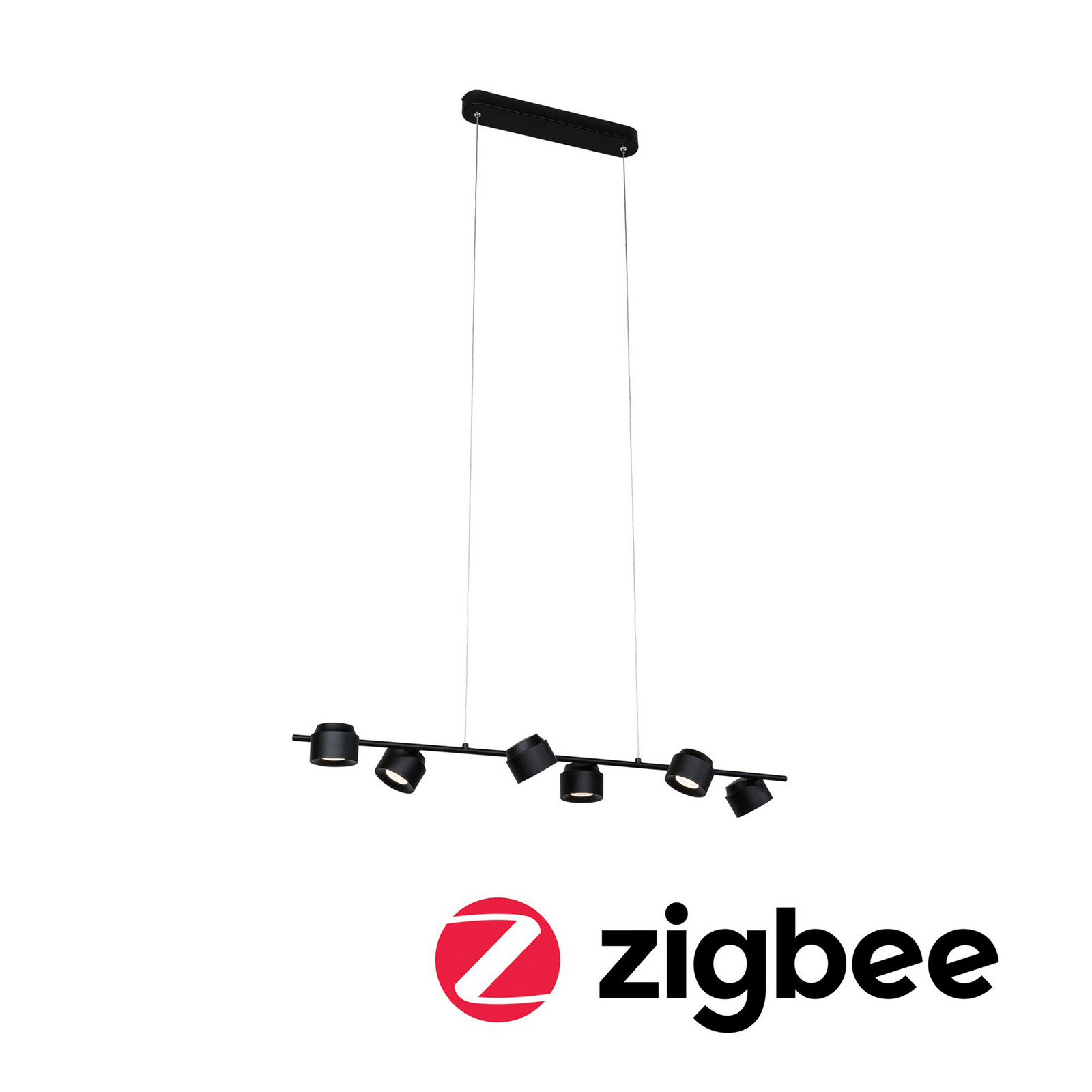 Paulmann Puric Pane pendul LED ZigBee 6 becuri - Camera de zi / sufragerie - modern - negru - Plastic