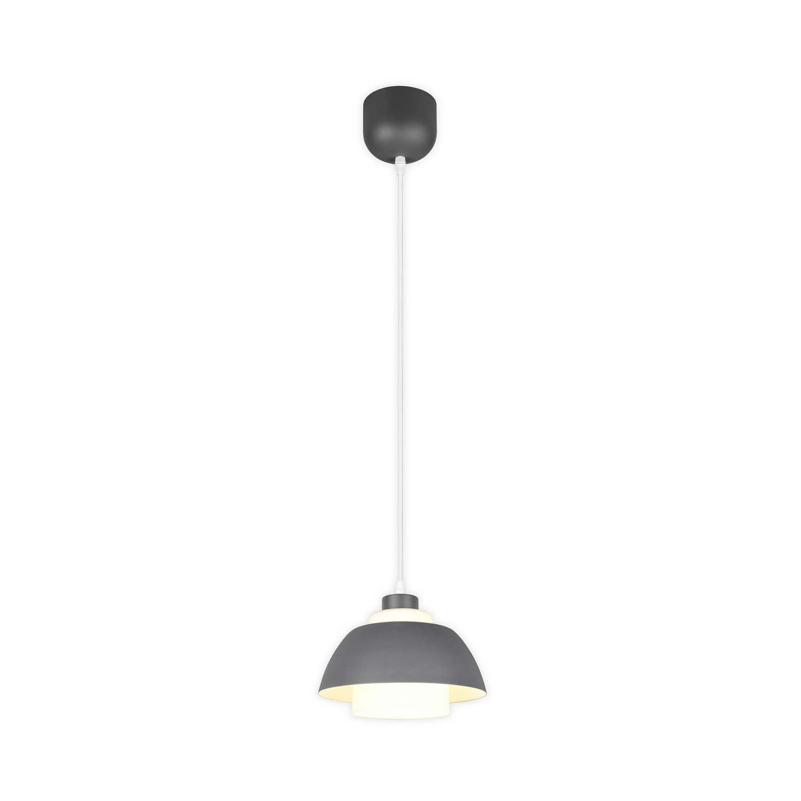 Hanglamp Tilos, antraciet, Ø 23 cm, metaal/glas, E27