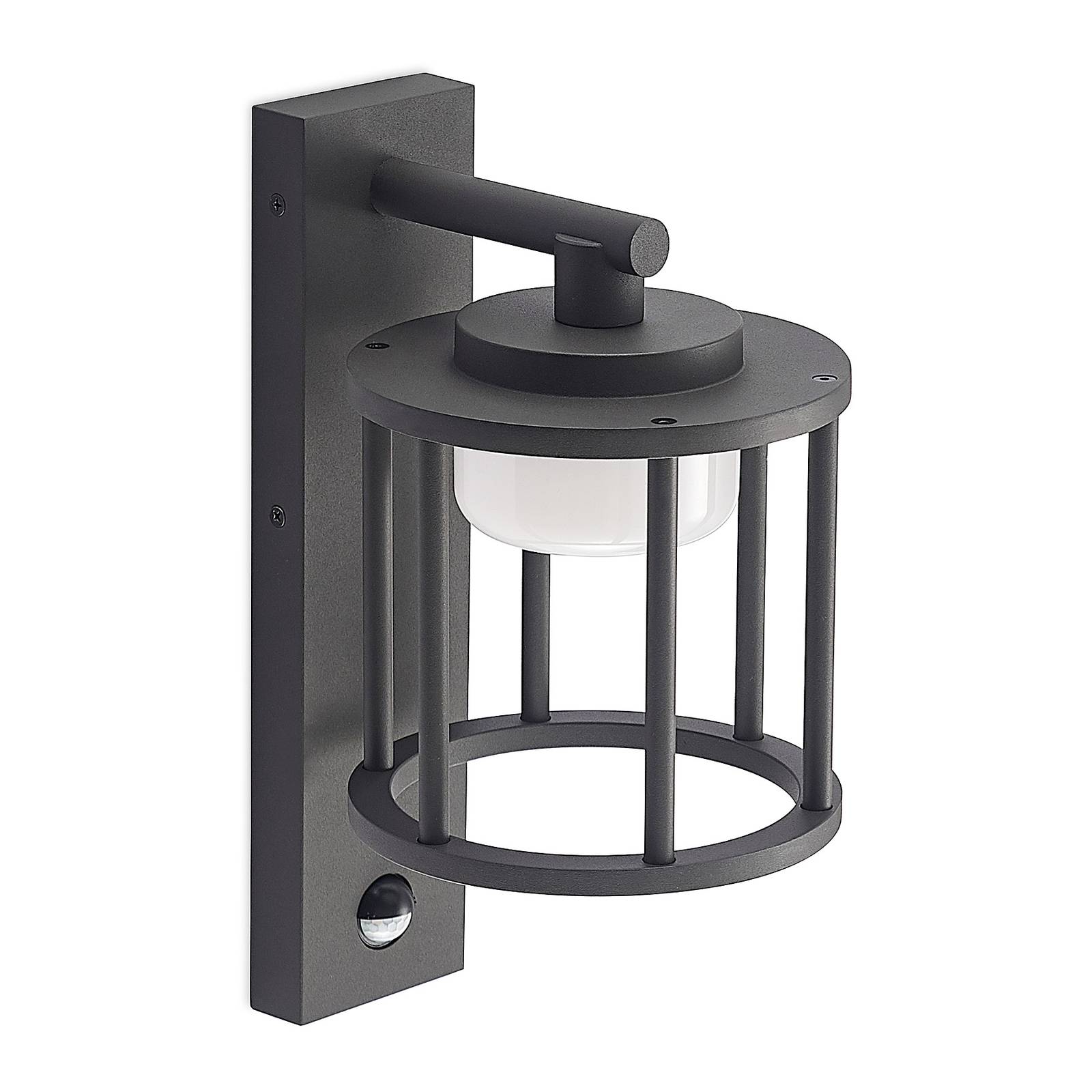 Lucande Outdoor Sensor Wall Light - dimmable - Modern - Silver